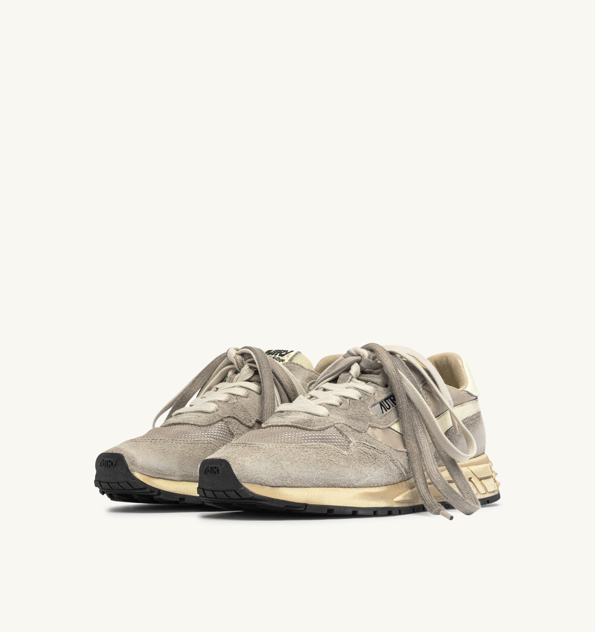 SNEAKERS REELWIND SUPER VINTAGE IN SUEDE E NYLON WOODSMOKE E BIANCO