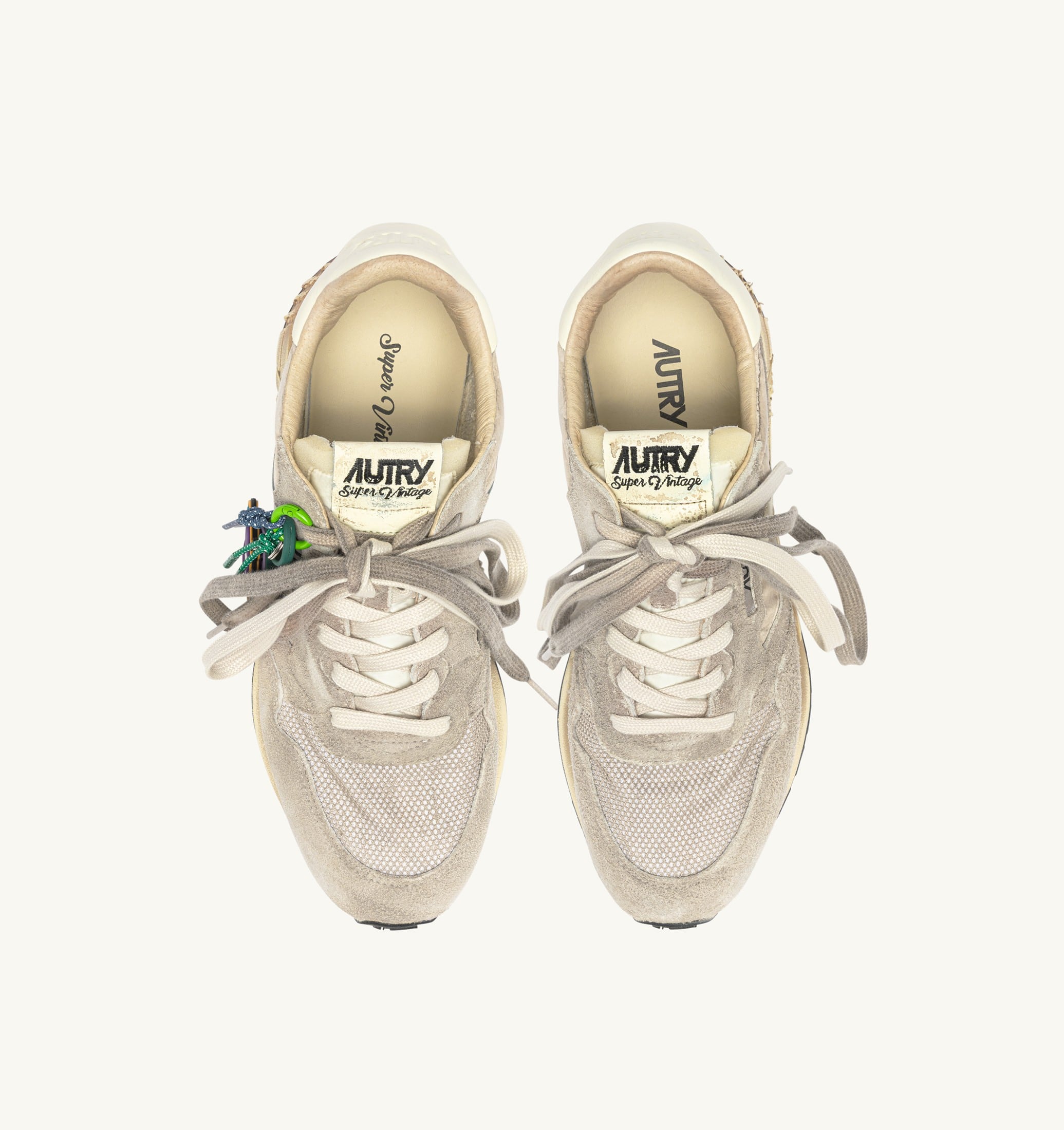 SNEAKERS REELWIND SUPER VINTAGE IN SUEDE E NYLON WOODSMOKE E BIANCO
