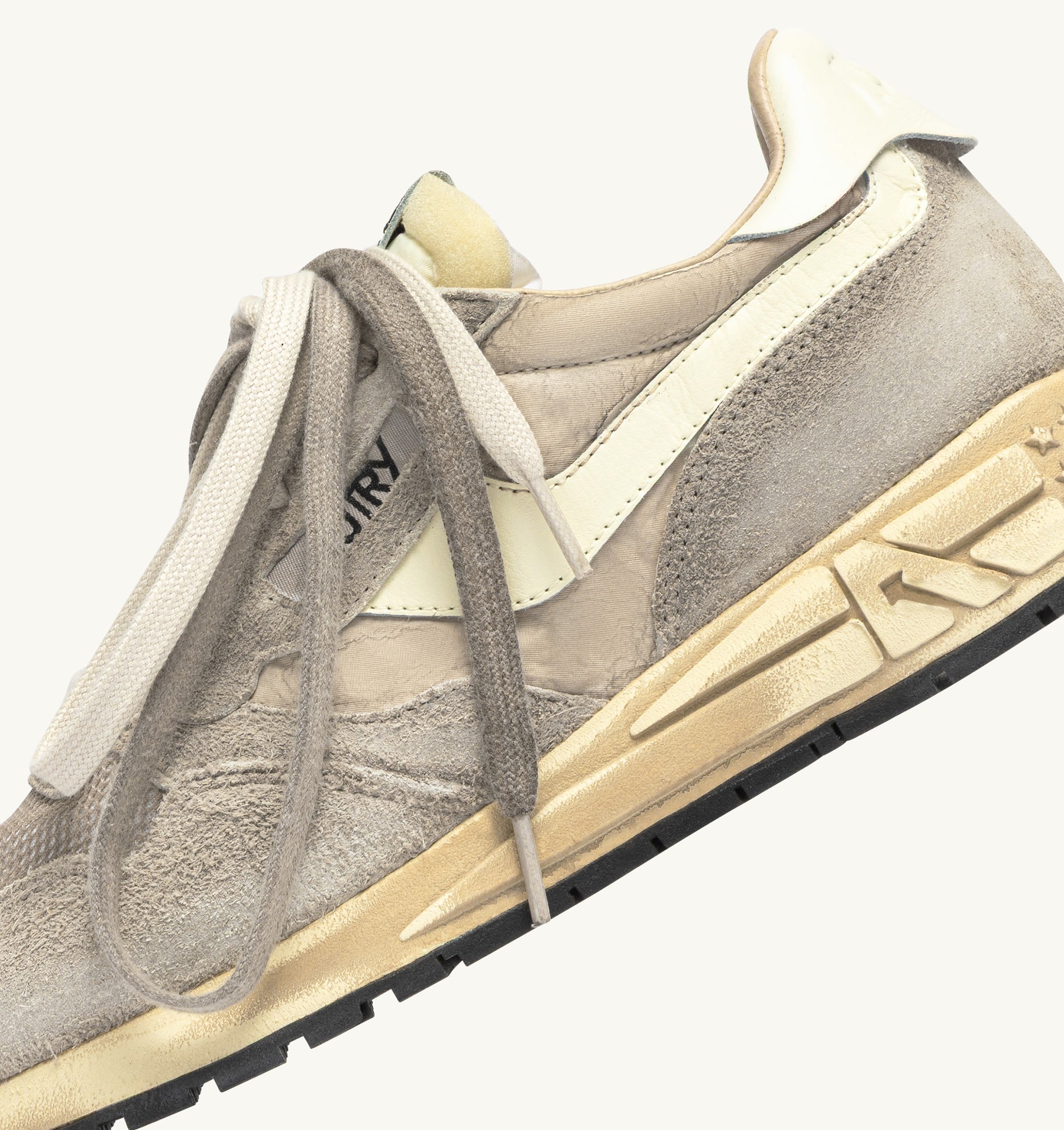 SNEAKERS REELWIND SUPER VINTAGE IN SUEDE E NYLON WOODSMOKE E BIANCO