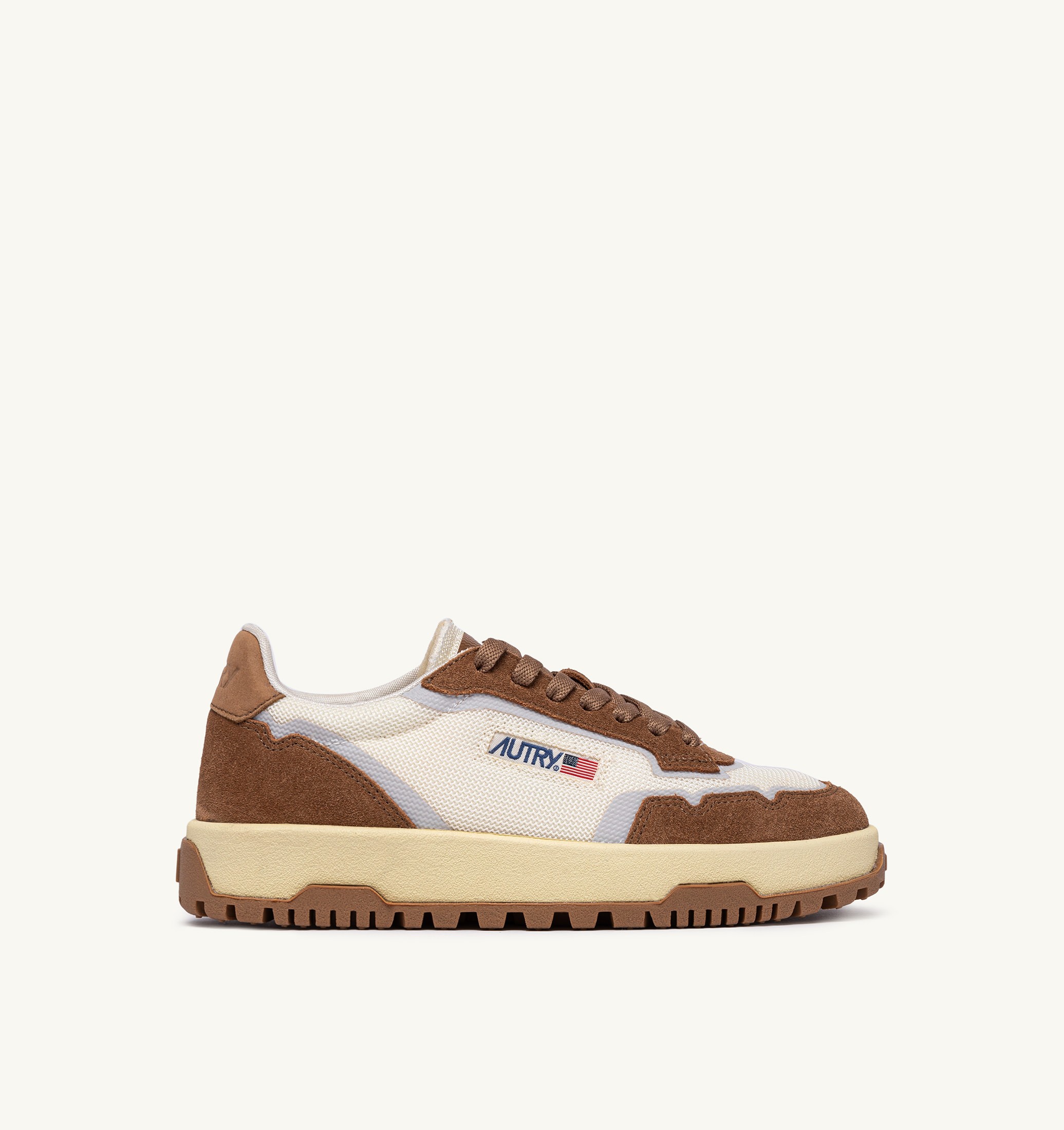 SNEAKERS WILDPACE LOW IN MESH E SUEDE MARSHMALLOW E CIGAR