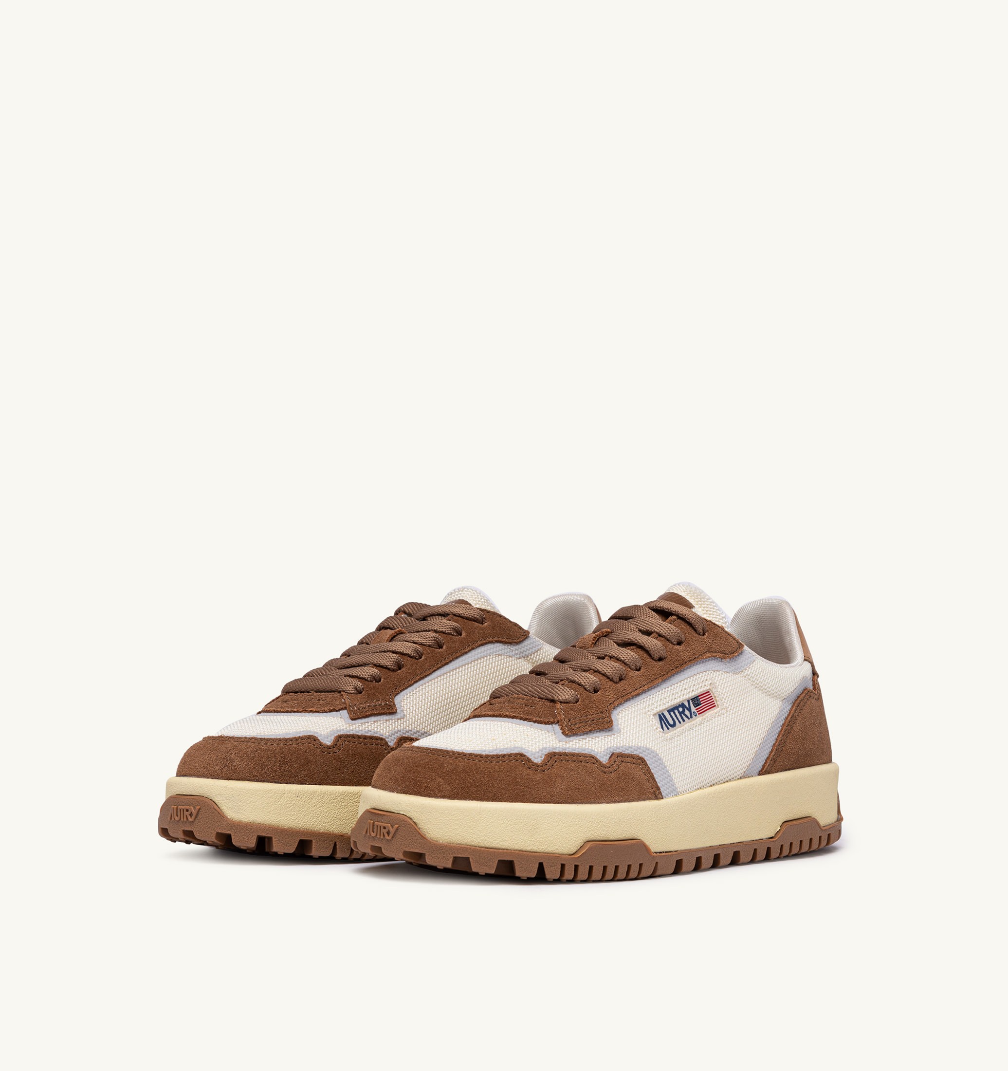 SNEAKERS WILDPACE LOW IN MESH E SUEDE MARSHMALLOW E CIGAR