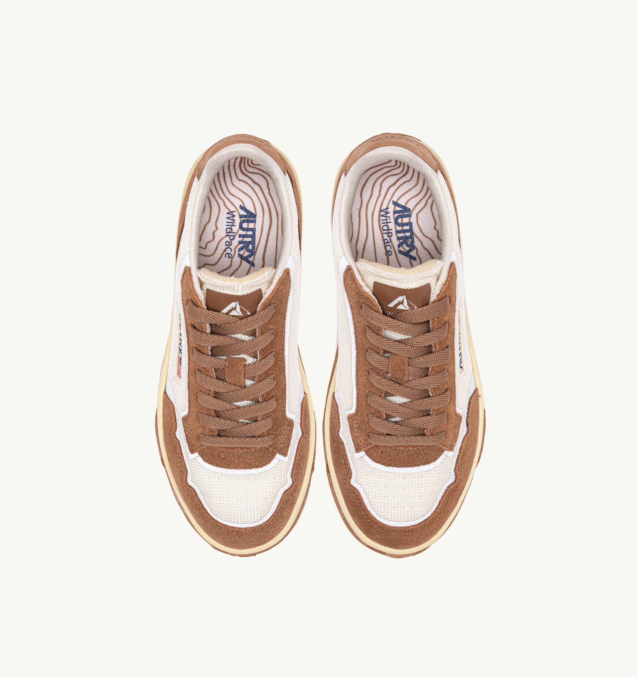 SNEAKERS WILDPACE LOW IN MESH E SUEDE MARSHMALLOW E CIGAR
