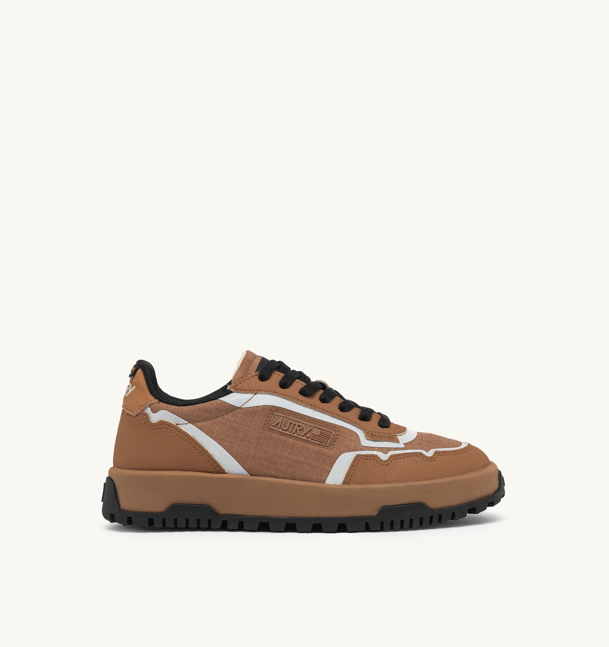 SNEAKERS WILDPACE LOW IN NYLON RIPSTOP E PELLE BROWN SUGAR E REFLEX