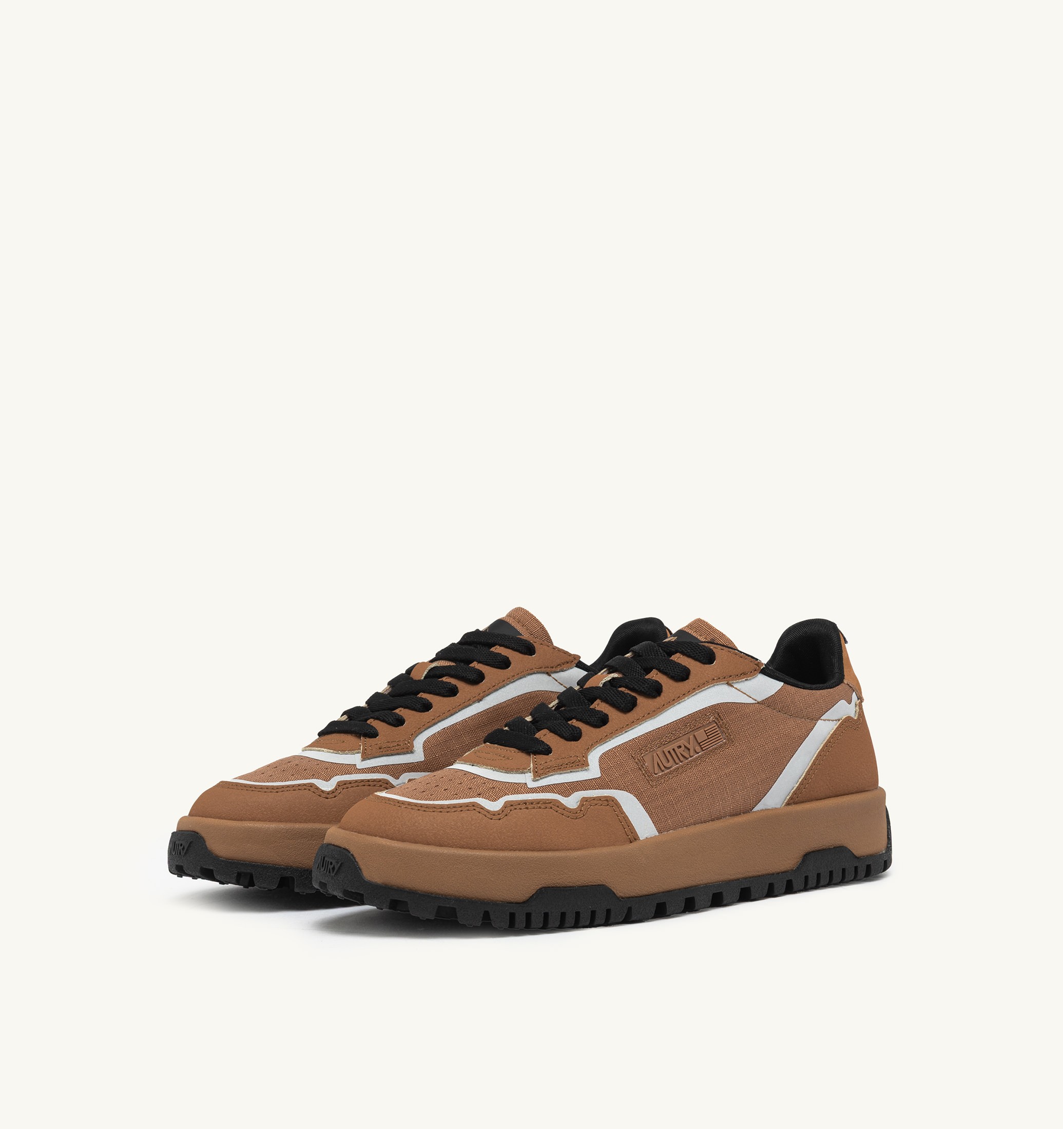 SNEAKERS WILDPACE LOW IN NYLON RIPSTOP E PELLE BROWN SUGAR E REFLEX