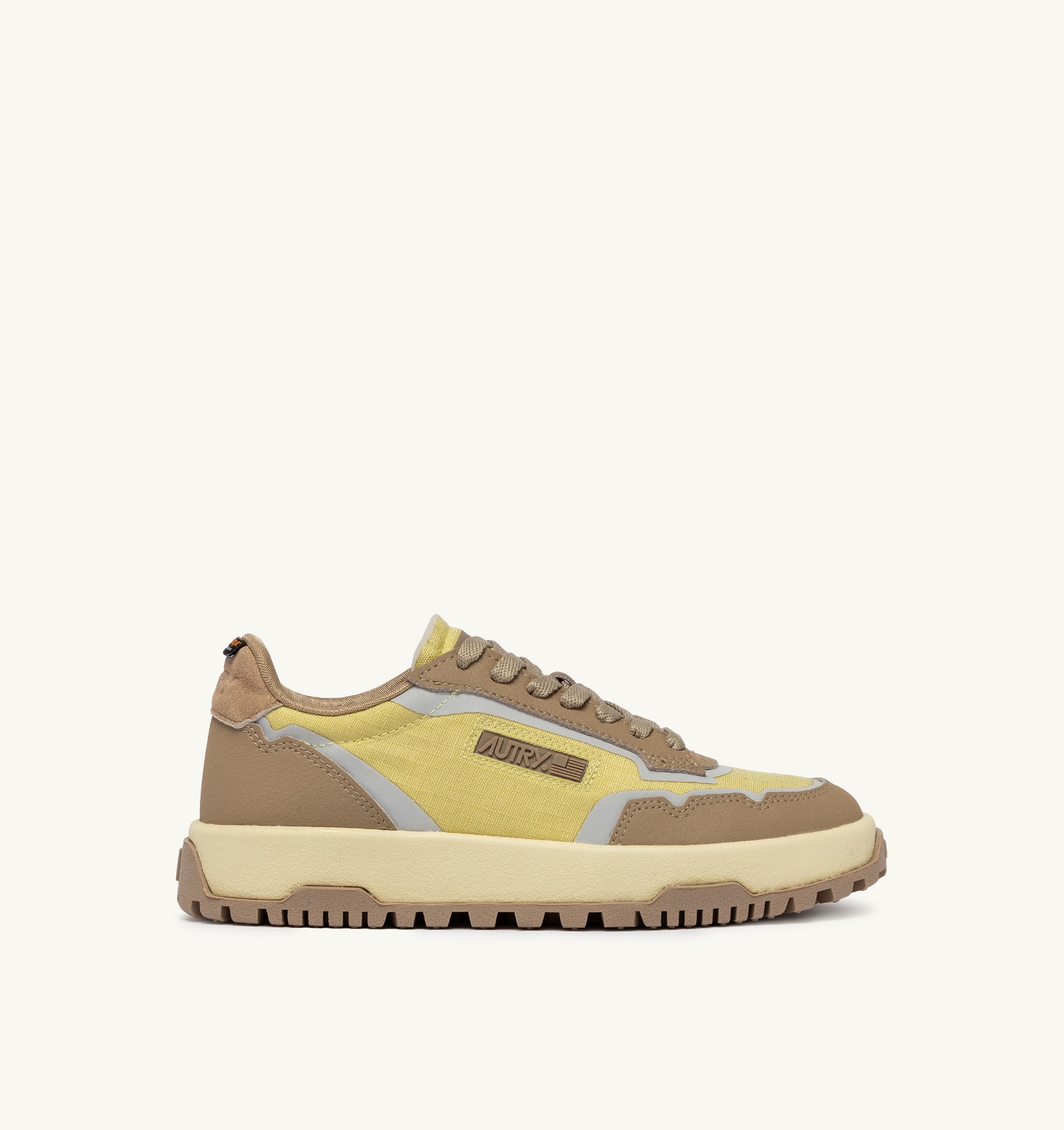 SNEAKERS WILDPACE LOW IN NYLON RIPSTOP E PELLE LEMON GRASS E INCENSE