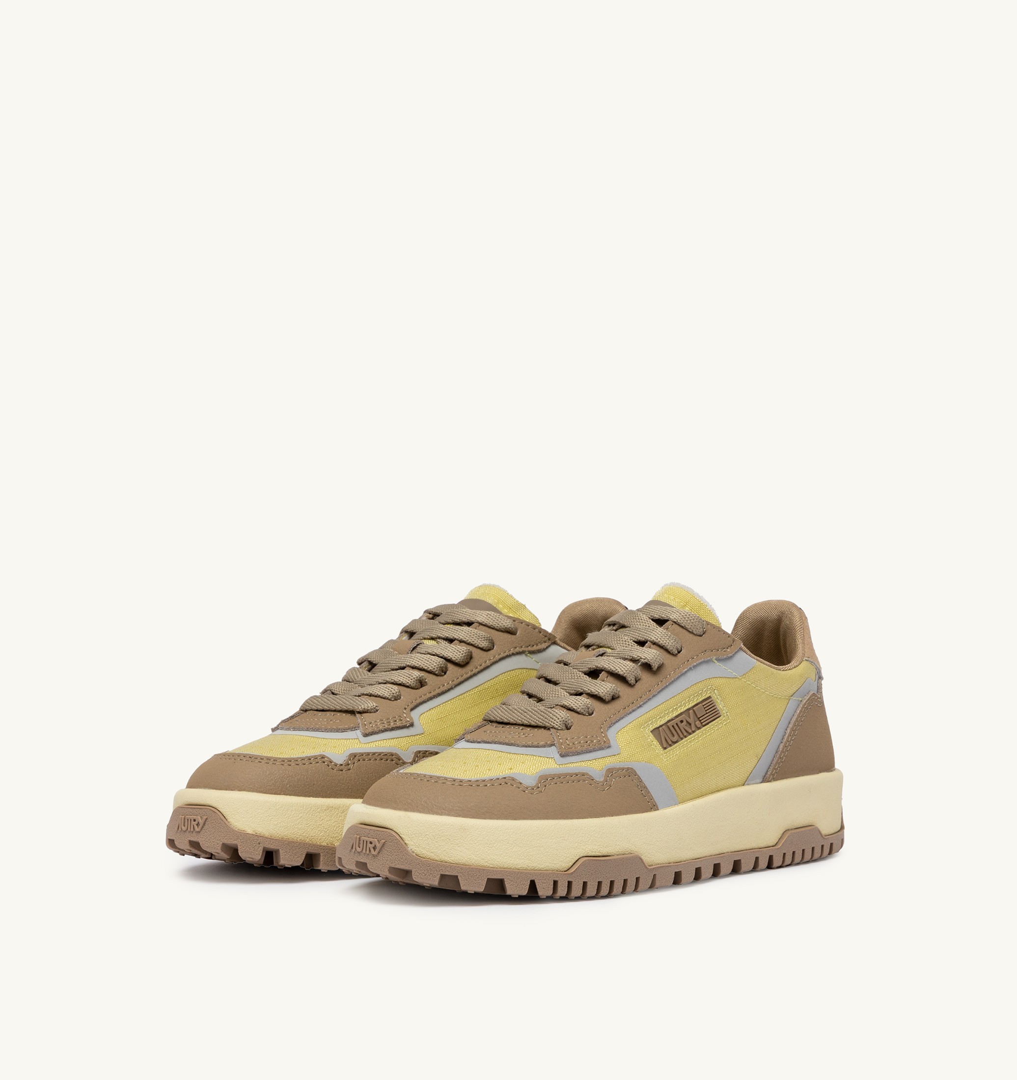 SNEAKERS WILDPACE LOW IN NYLON RIPSTOP E PELLE LEMON GRASS E INCENSE