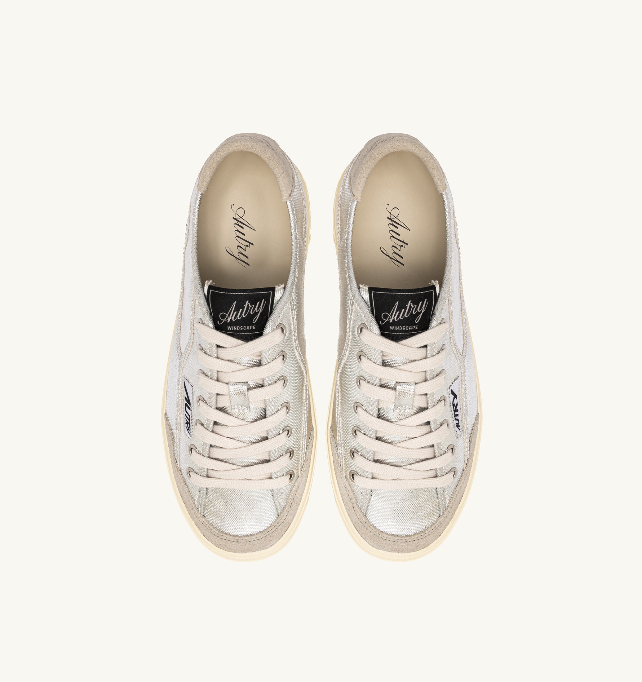 SNEAKERS WINDSCAPE LOW IN CANVAS ARGENTO