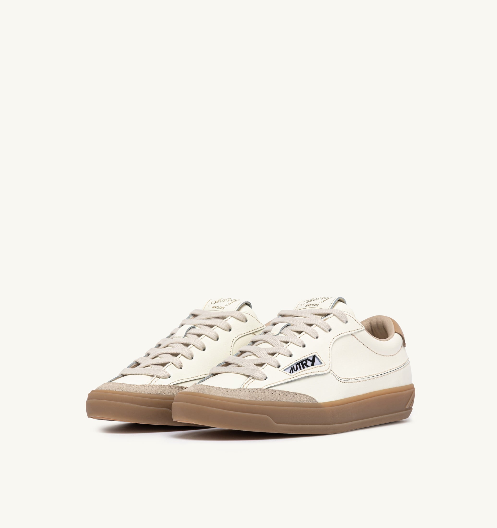 SNEAKERS WINDSCAPE LOW IN PELLE MARSHMALLOW E TAN