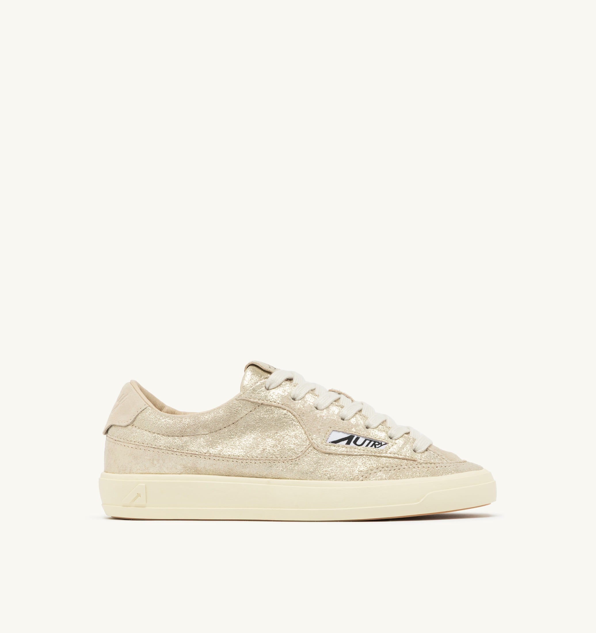SNEAKERS WINDSCAPE LOW IN SUEDE LAMINATO PLATINO E SAND