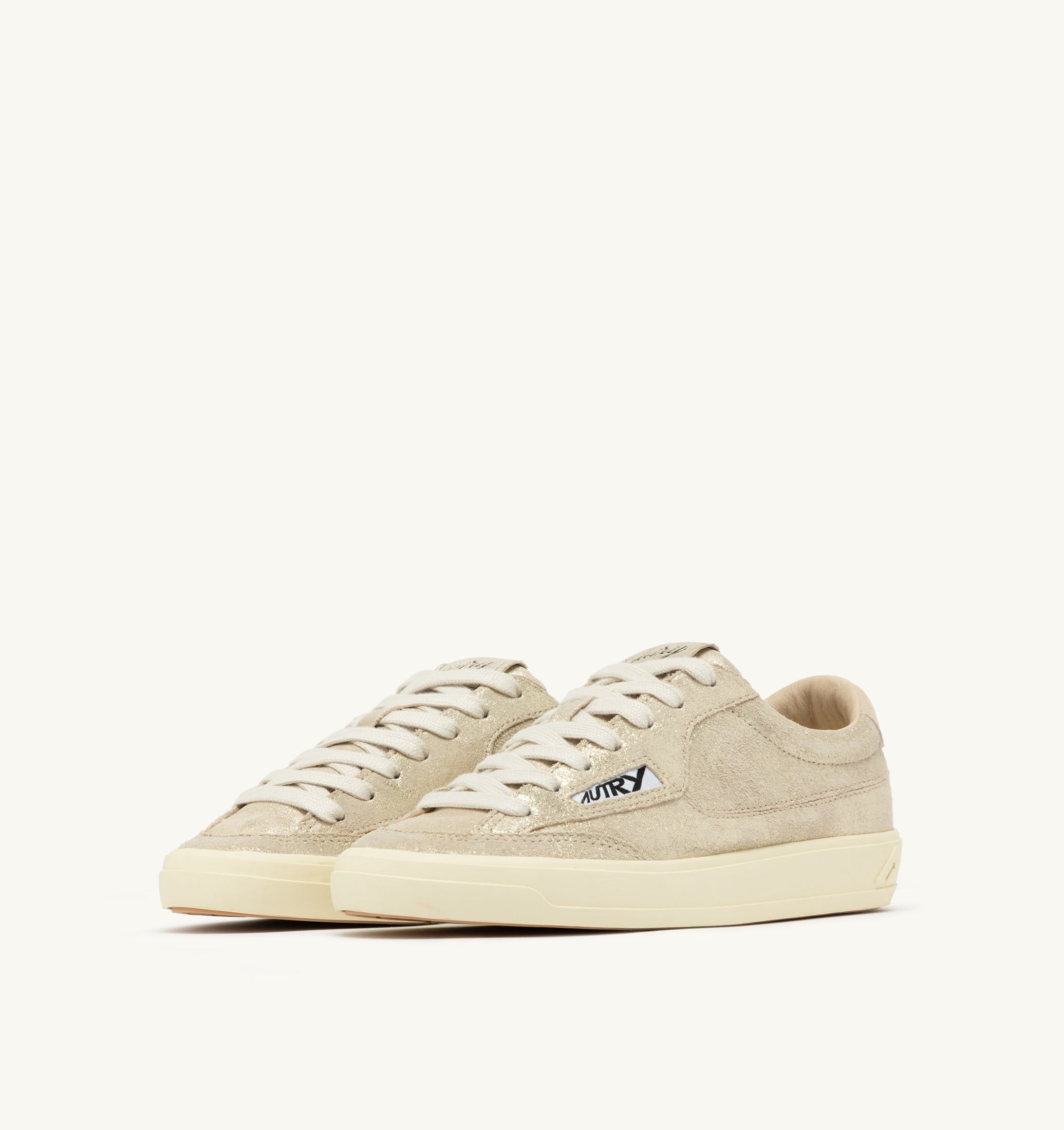 SNEAKERS WINDSCAPE LOW IN SUEDE LAMINATO PLATINO E SAND