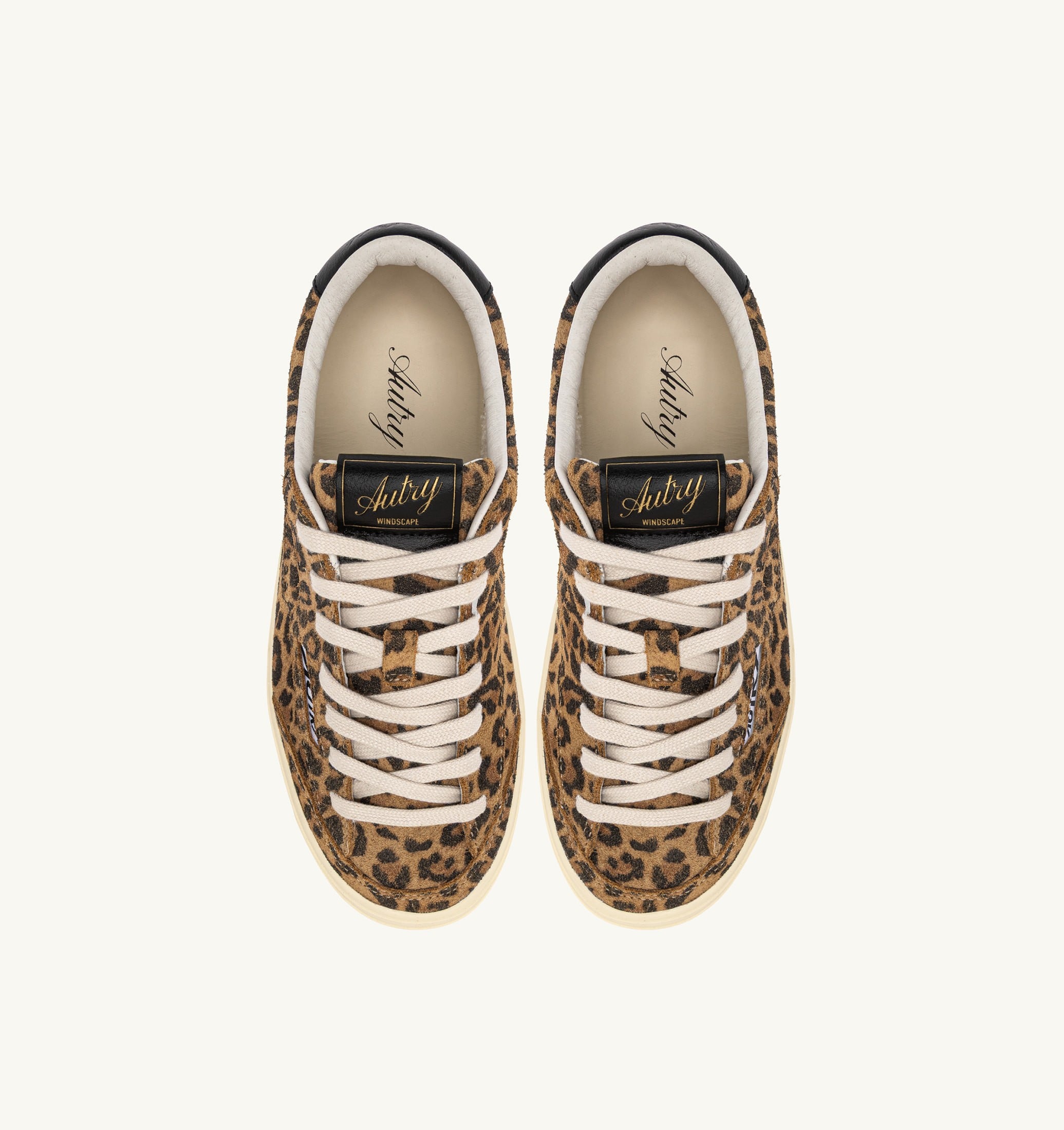 SNEAKERS WINDSCAPE LOW IN SUEDE LEOPARD E NERO