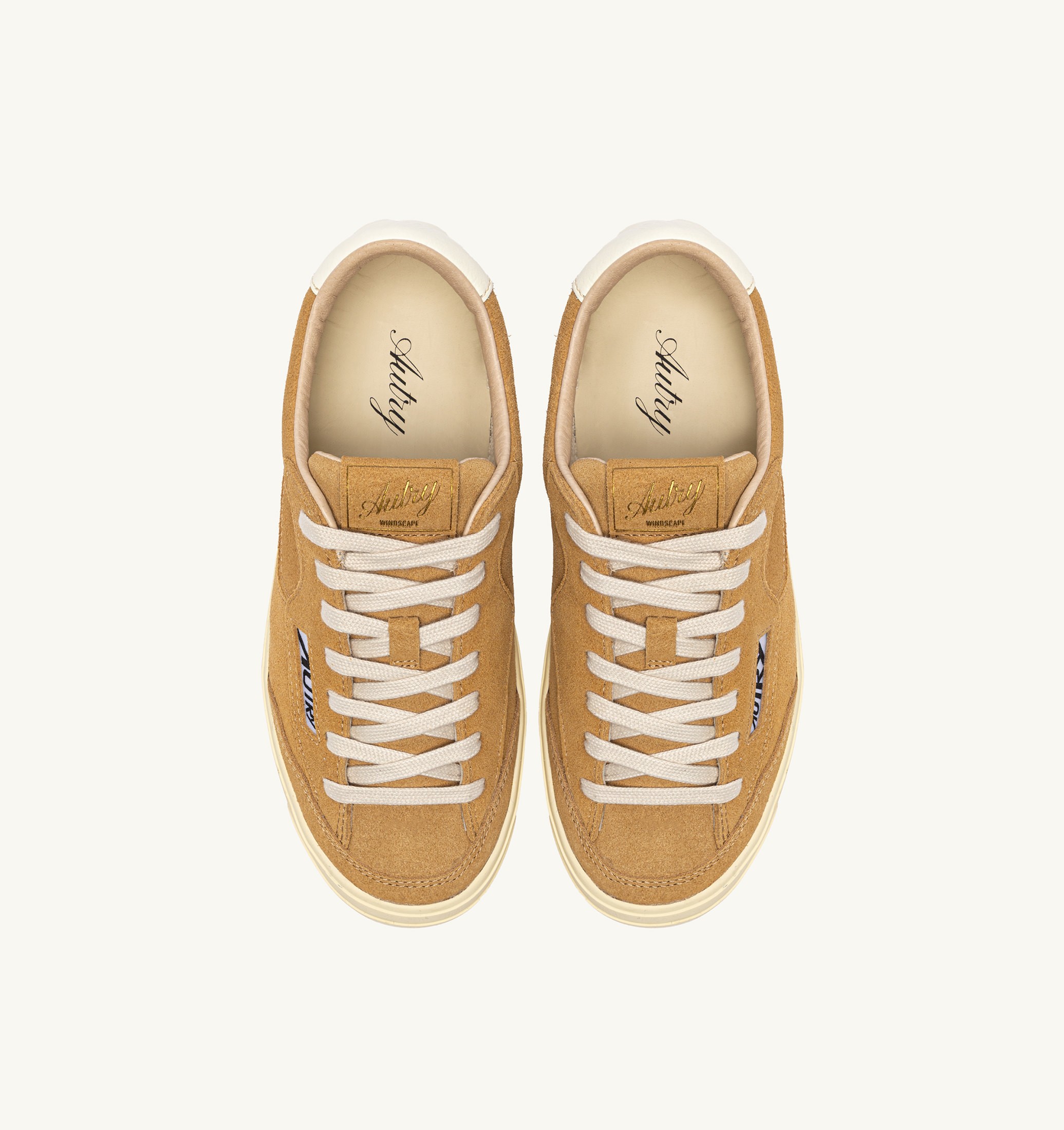SNEAKERS WINDSCAPE LOW IN SUEDE RAME E MARSHMALLOW