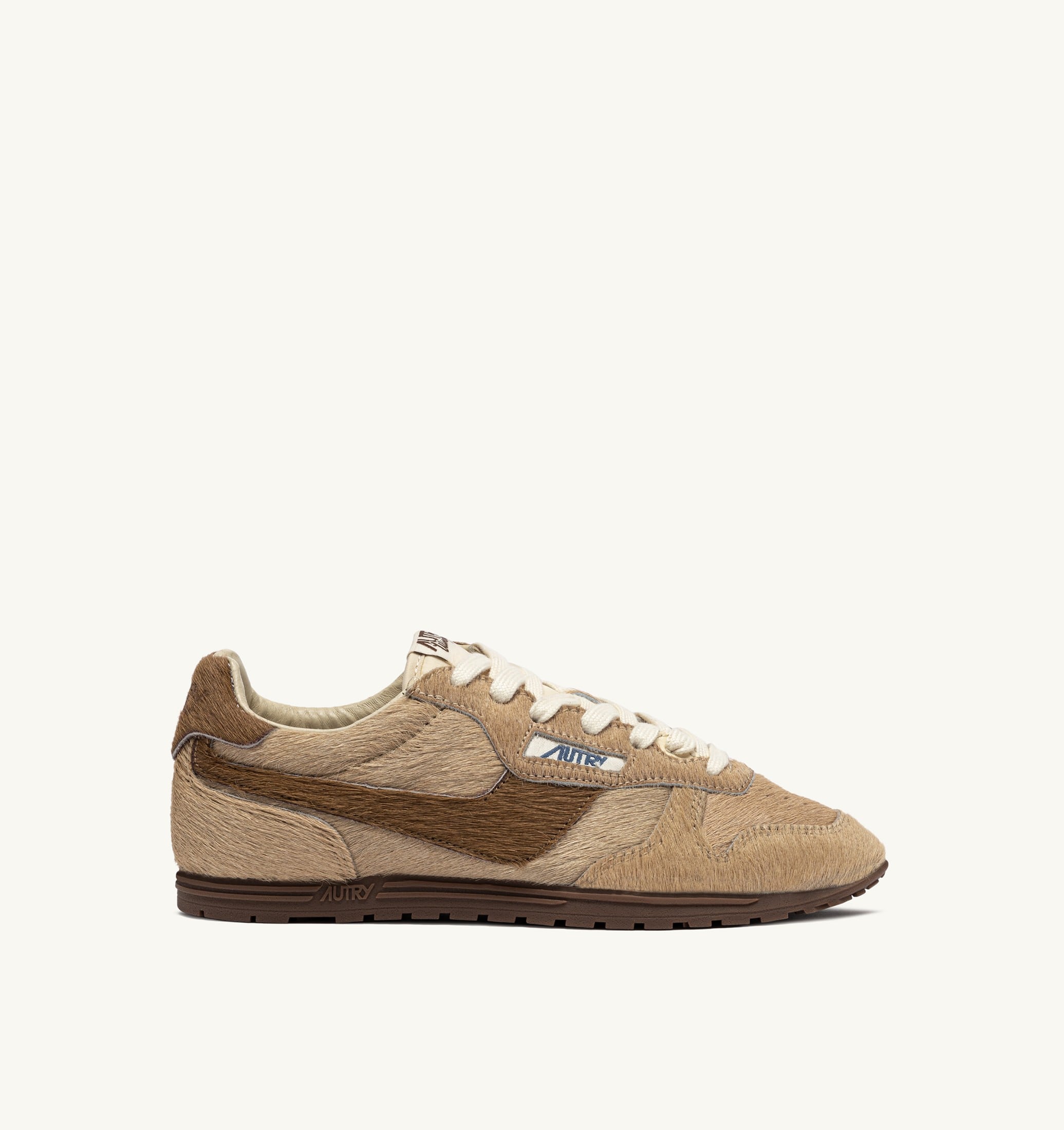 SNEAKERS WINDSPIN EFFETTO CAVALLINO BEIGE E MARRONE
