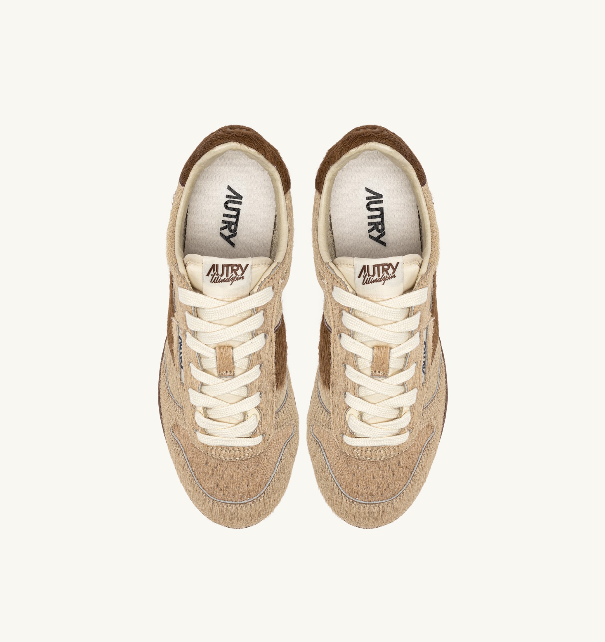 SNEAKERS WINDSPIN EFFETTO CAVALLINO BEIGE E MARRONE