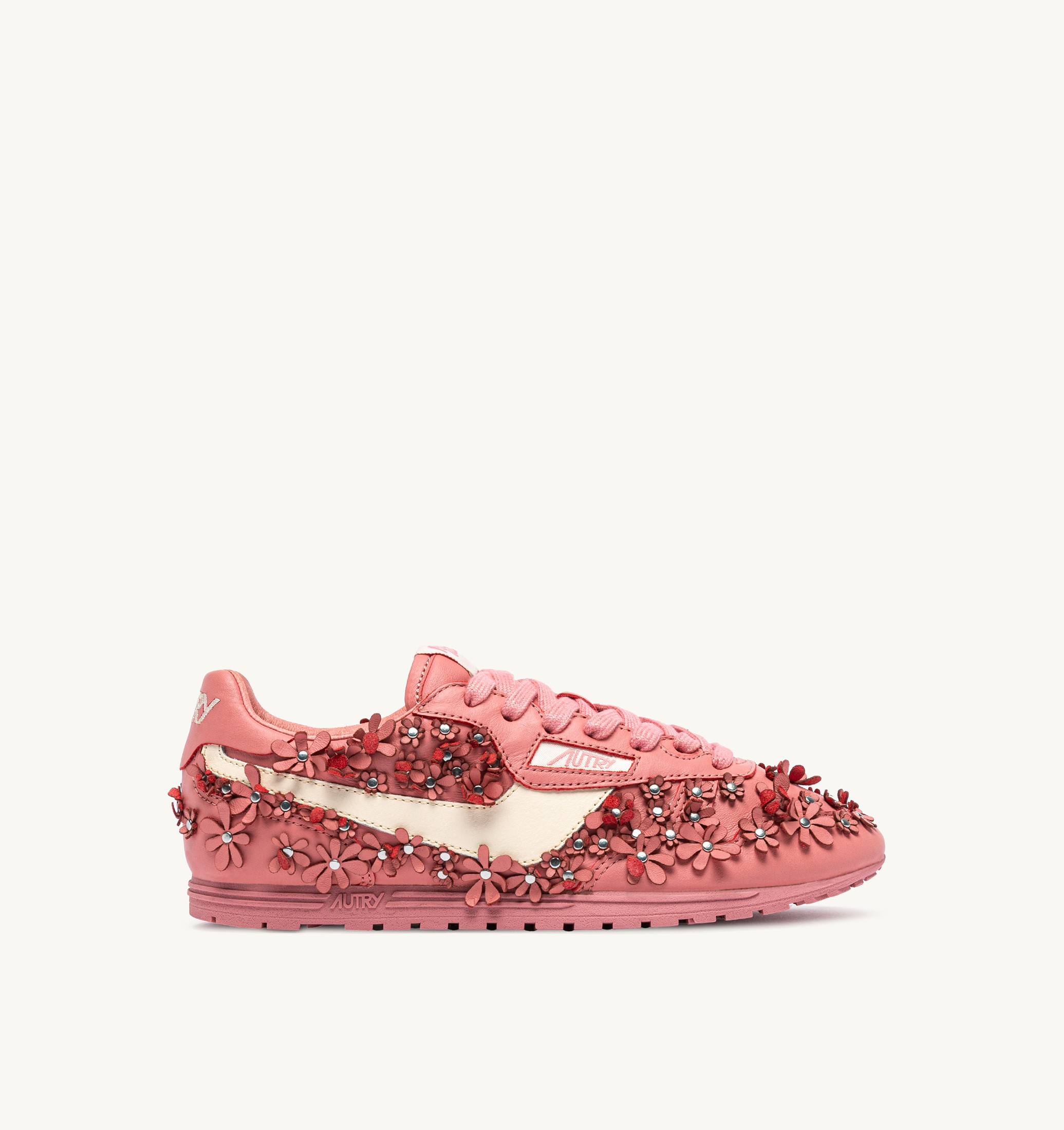 SNEAKERS WINDSPIN FLOWERS IN PELLE LOBSTER BISQUE