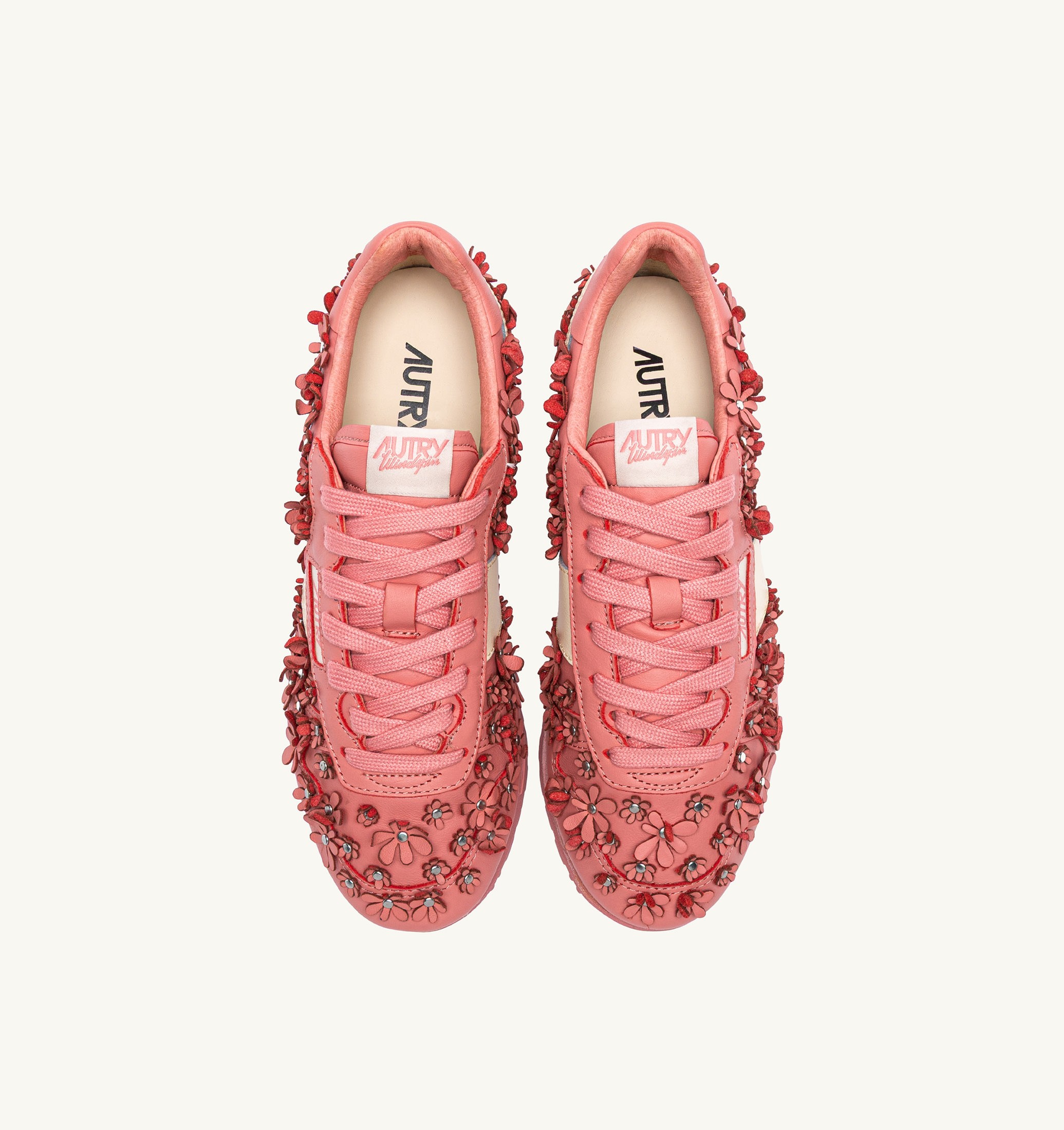 SNEAKERS WINDSPIN FLOWERS IN PELLE LOBSTER BISQUE