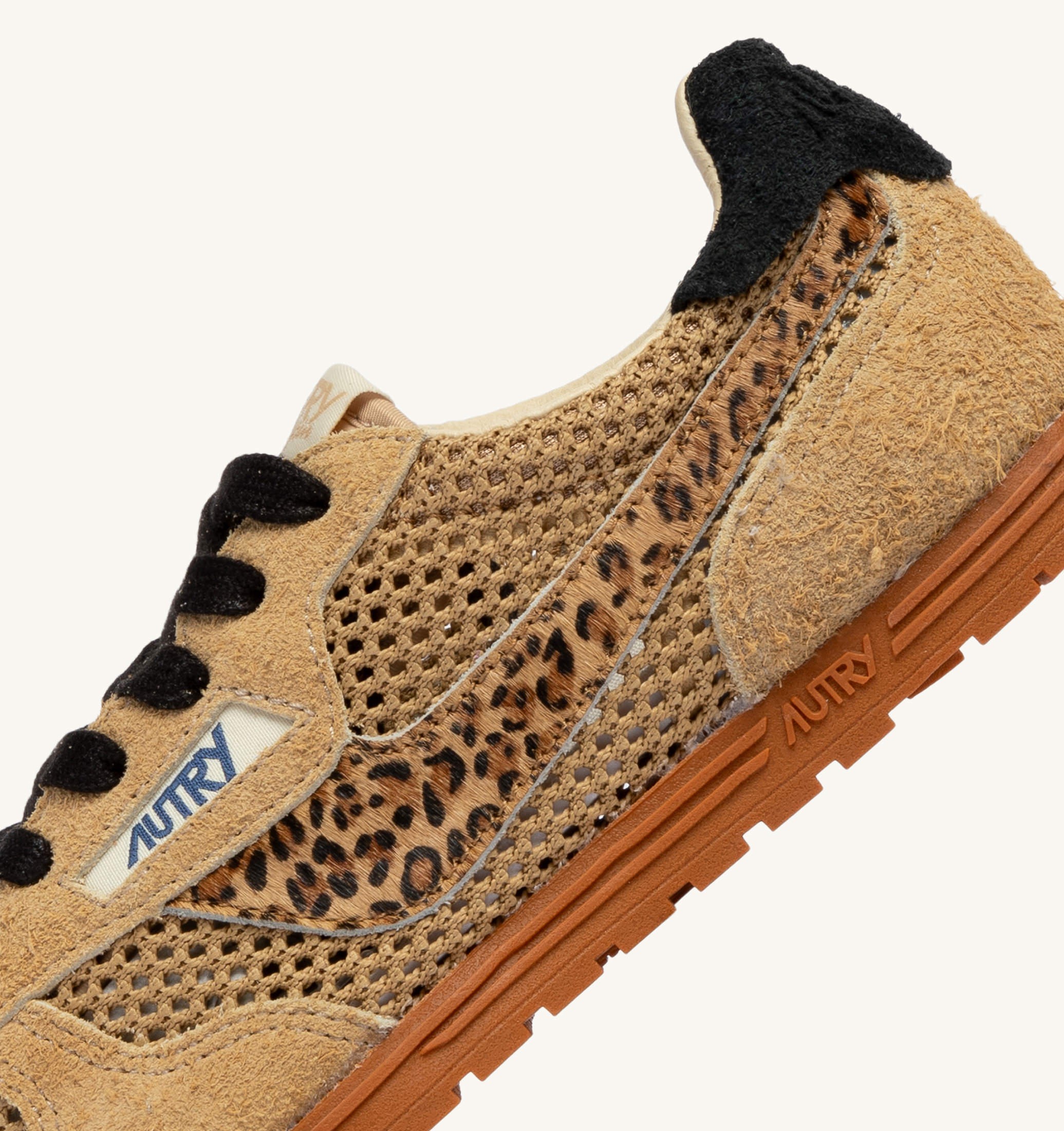 SNEAKERS WINDSPIN IN MESH E SUEDE TRENCH LEOPARD E NERO