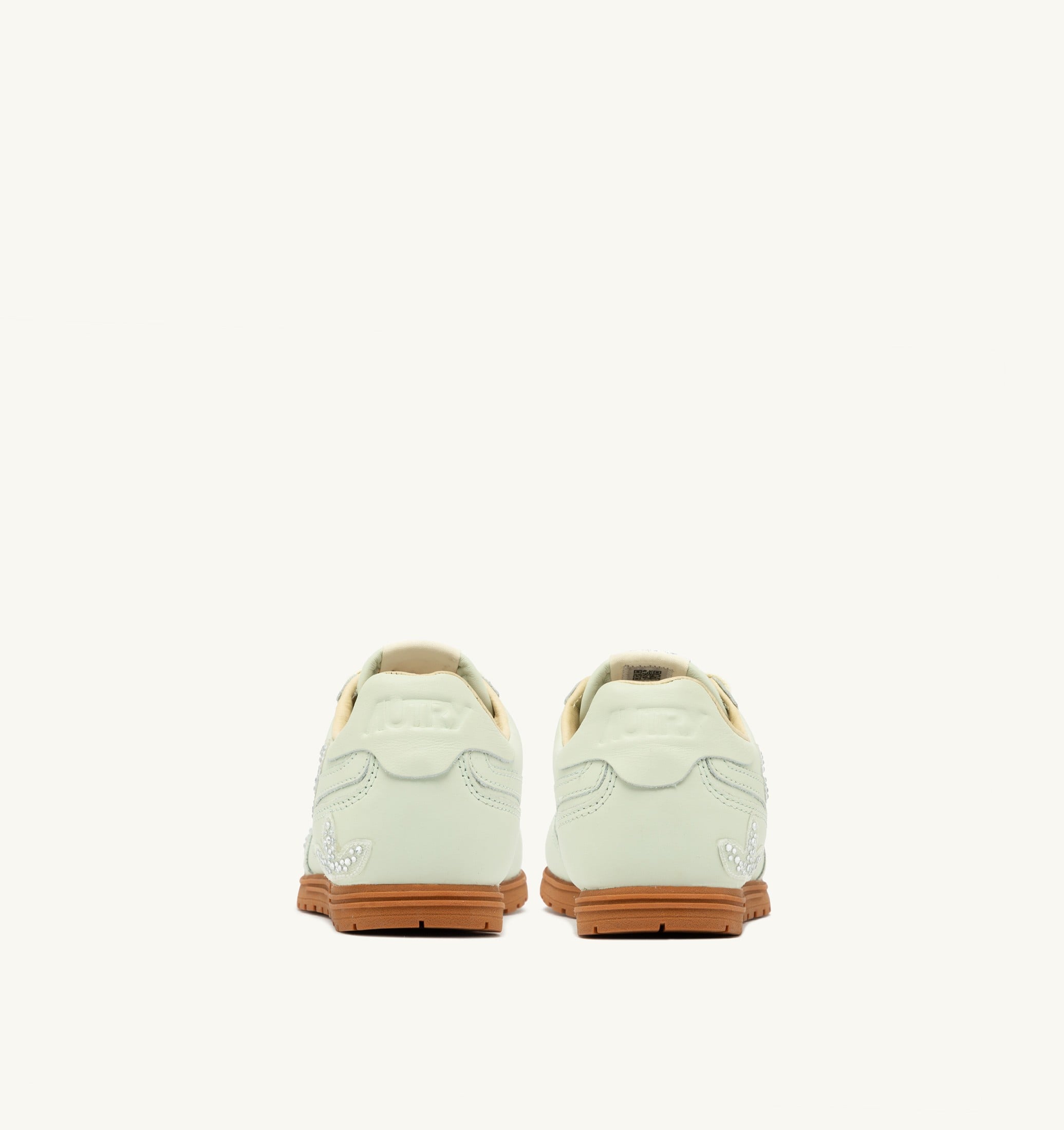 SNEAKERS WINDSPIN IN PELLE BONE WHITE CON APPLICAZIONI