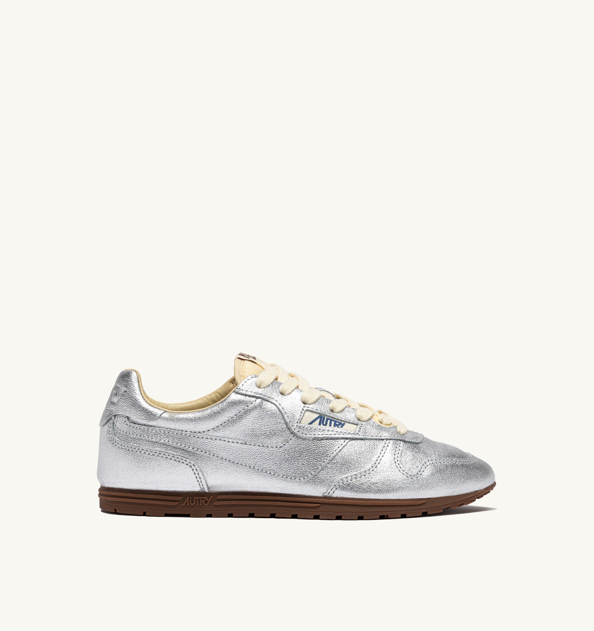 SNEAKERS WINDSPIN IN PELLE LAMINATA ARGENTO