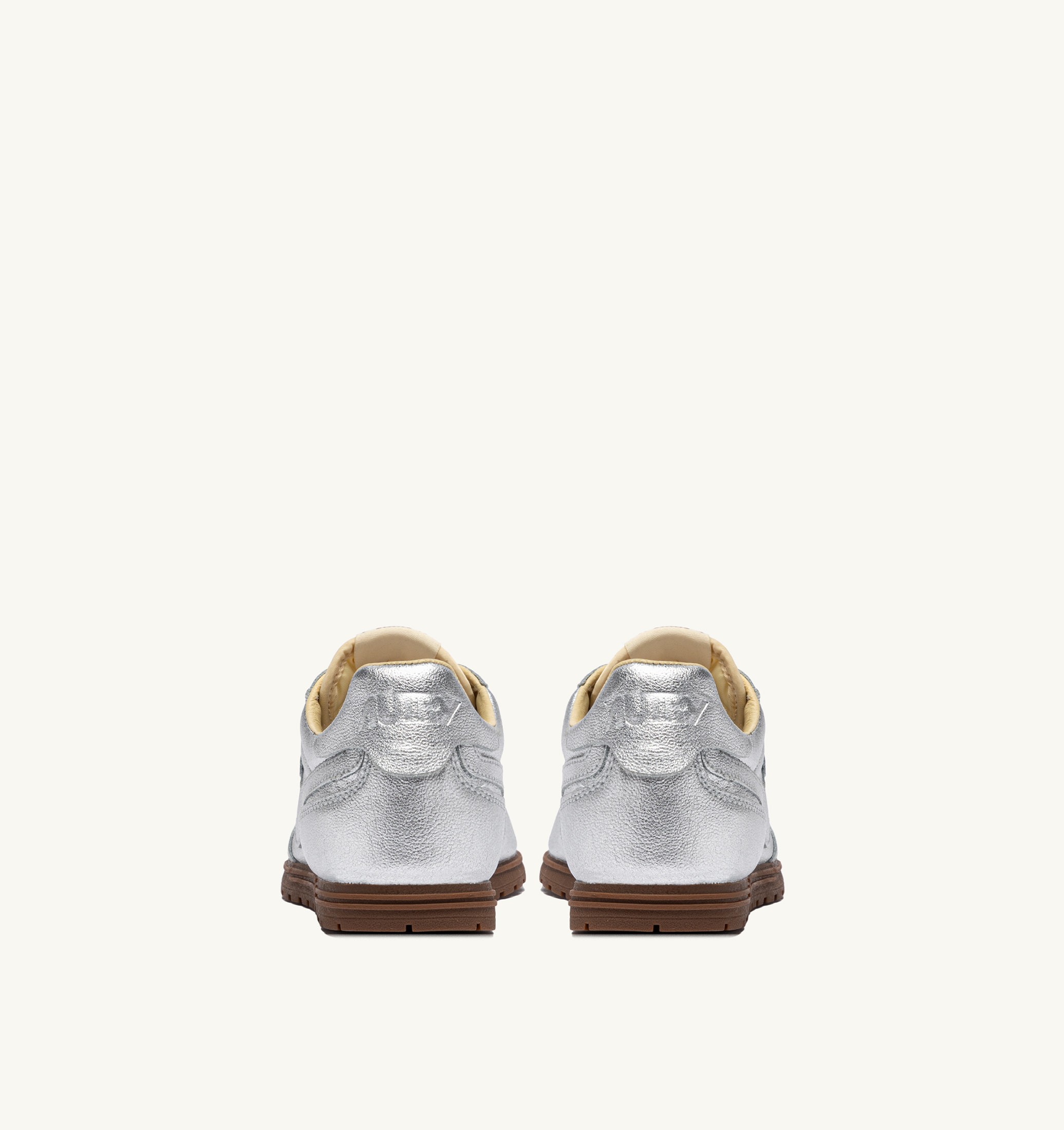 SNEAKERS WINDSPIN IN PELLE LAMINATA ARGENTO