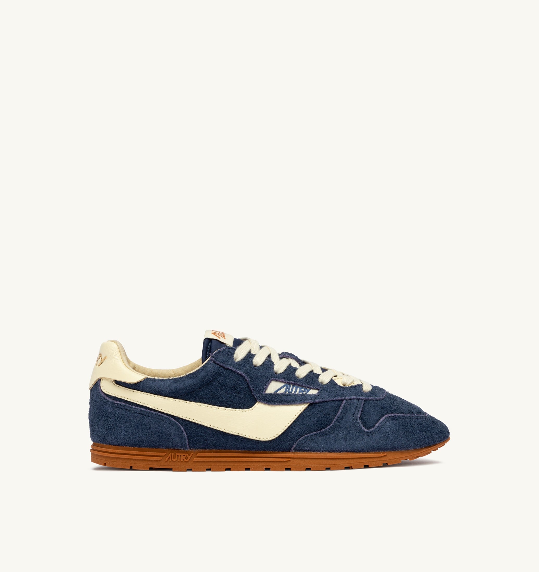 SNEAKERS WINDSPIN IN SUEDE E PELLE BLUETTE E RUTABAGA