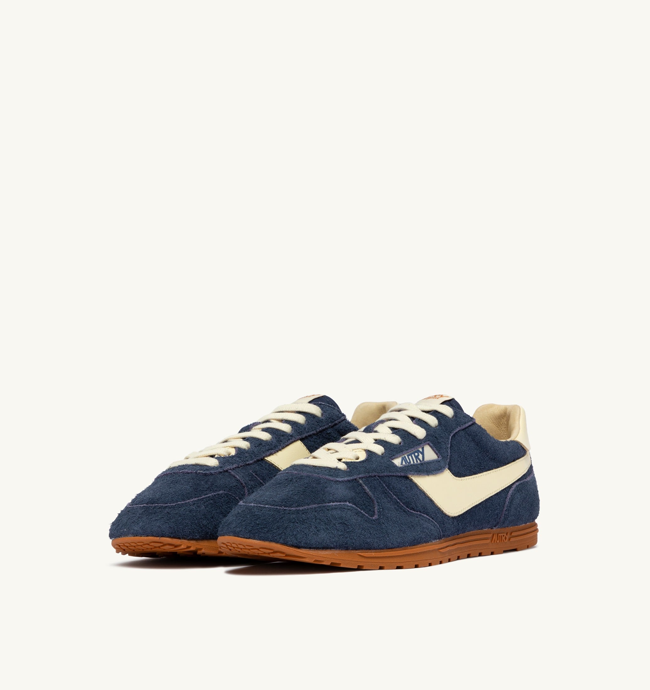 SNEAKERS WINDSPIN IN SUEDE E PELLE BLUETTE E RUTABAGA