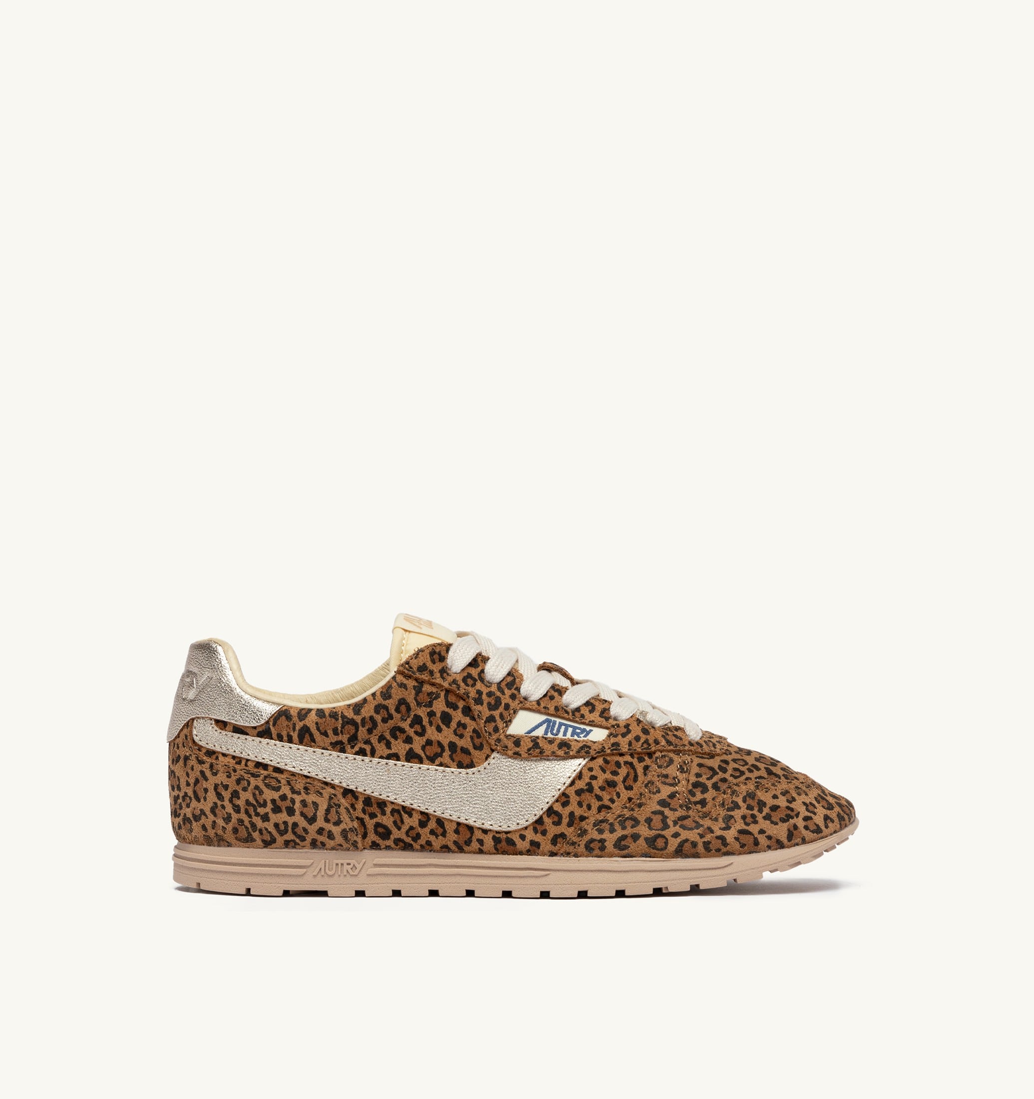 SNEAKERS WINDSPIN IN SUEDE E PELLE LEOPARD E PLATINO
