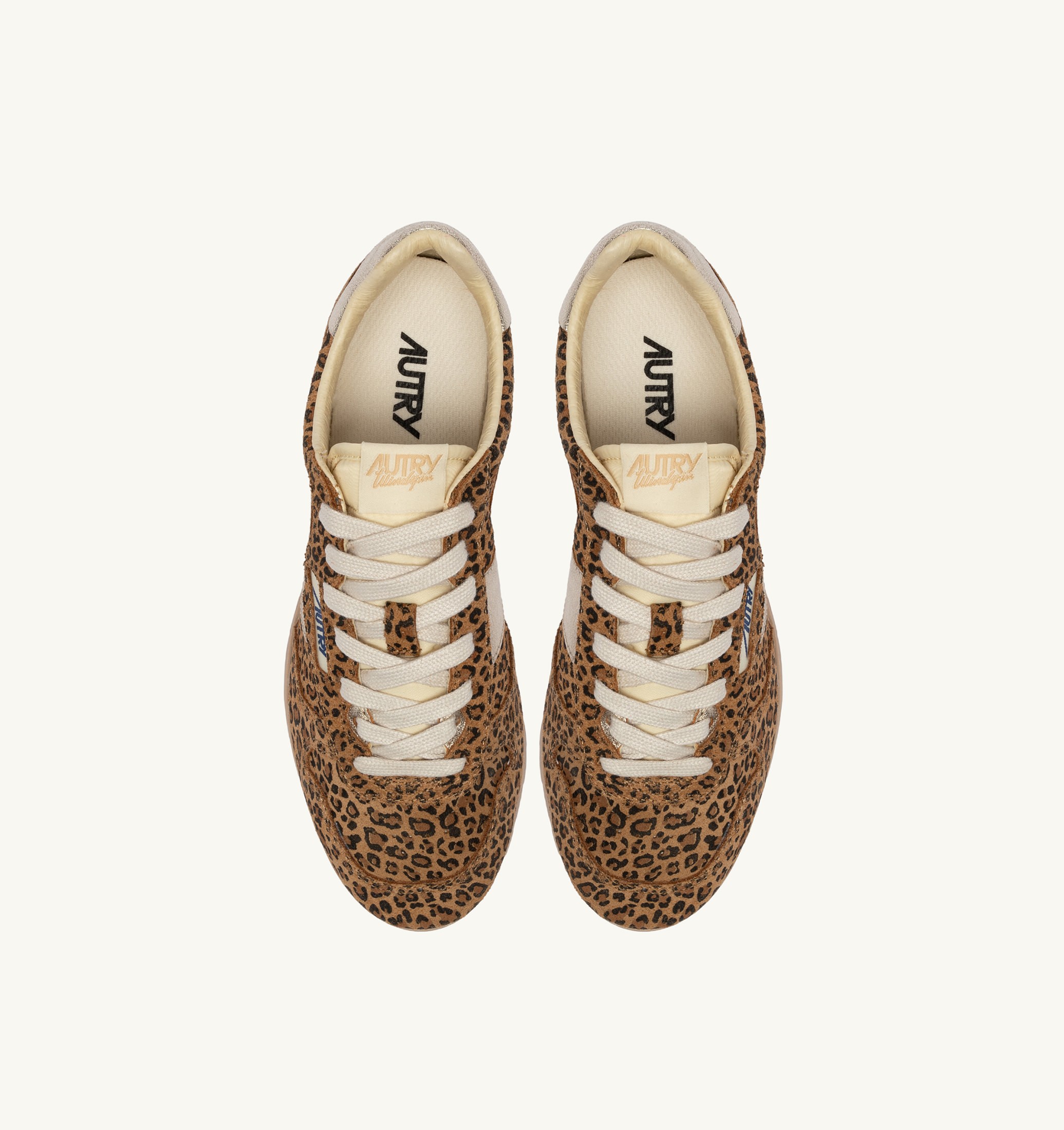 SNEAKERS WINDSPIN IN SUEDE E PELLE LEOPARD E PLATINO