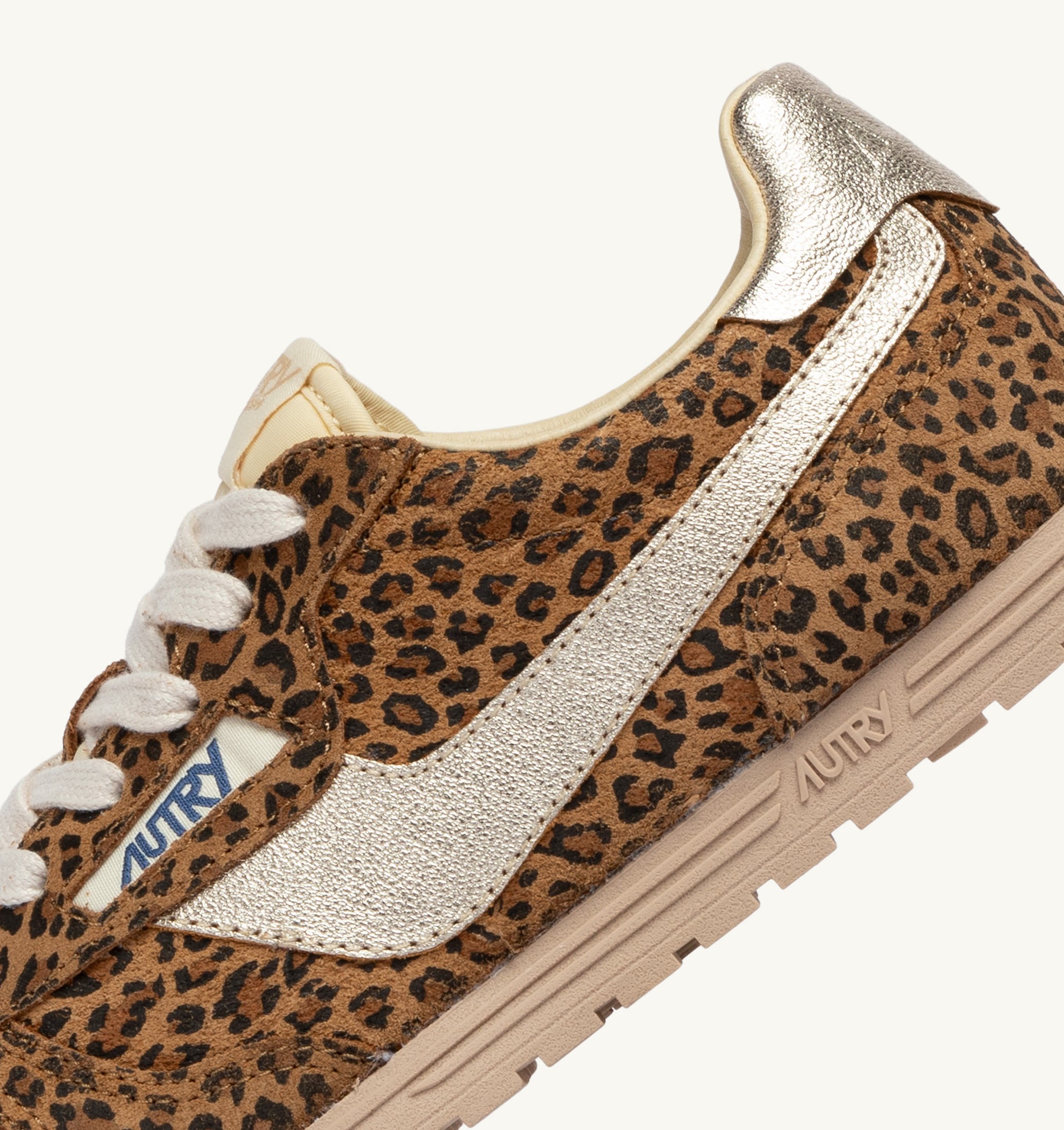 SNEAKERS WINDSPIN IN SUEDE E PELLE LEOPARD E PLATINO
