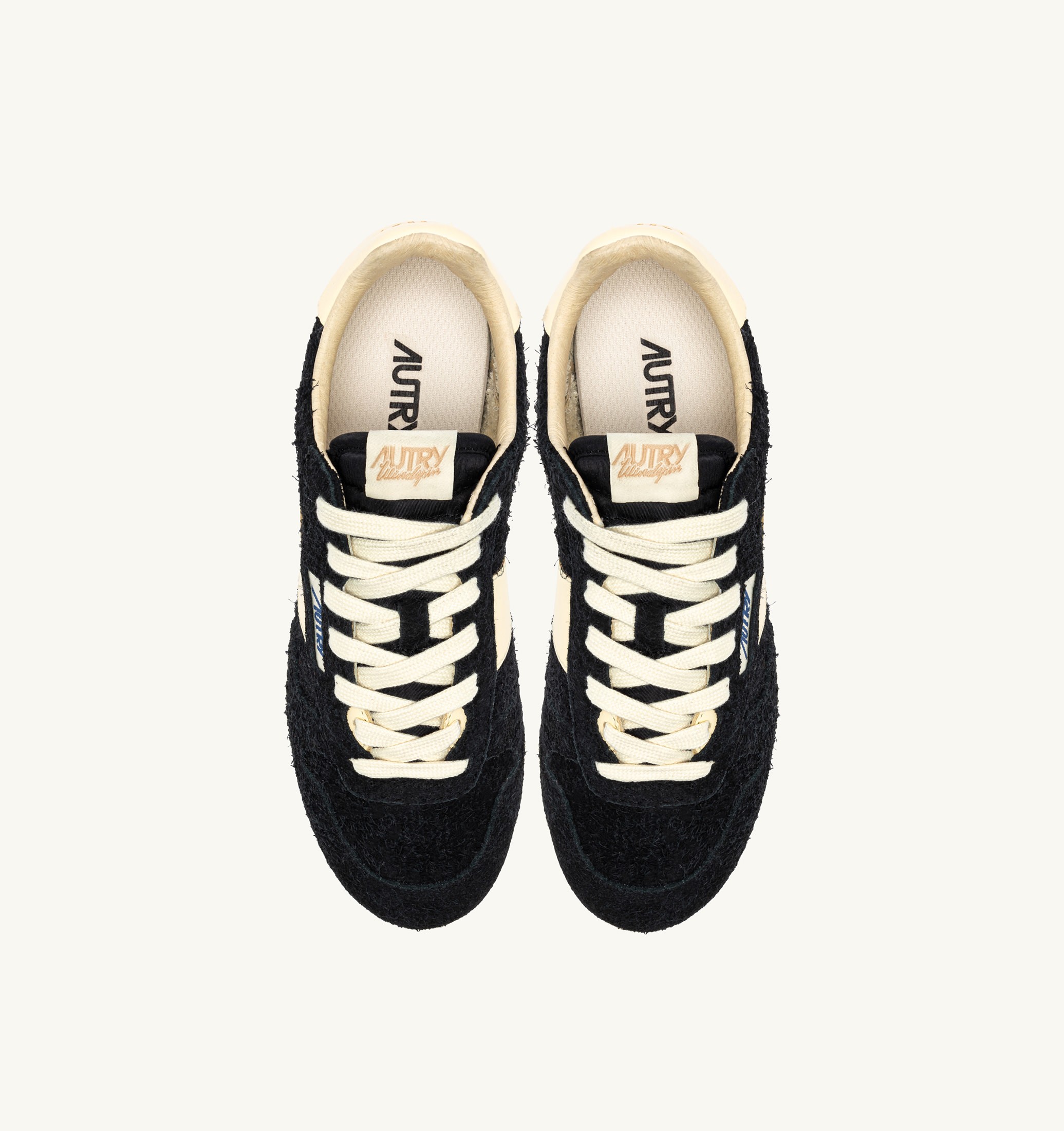 SNEAKERS WINDSPIN IN SUEDE E PELLE NERA E RUTABAGA