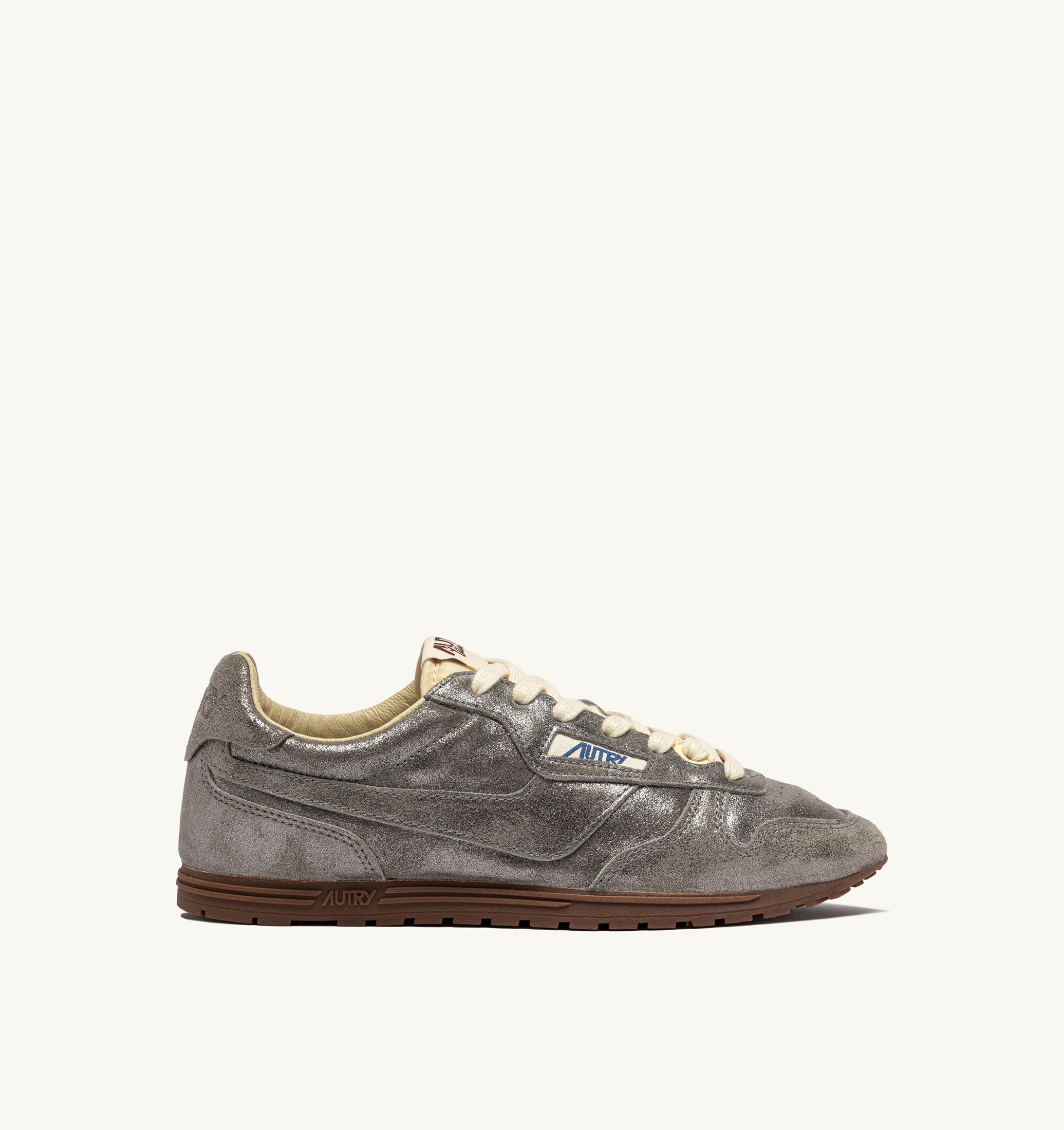 SNEAKERS WINDSPIN IN SUEDE GLITTERATO ARGENTO