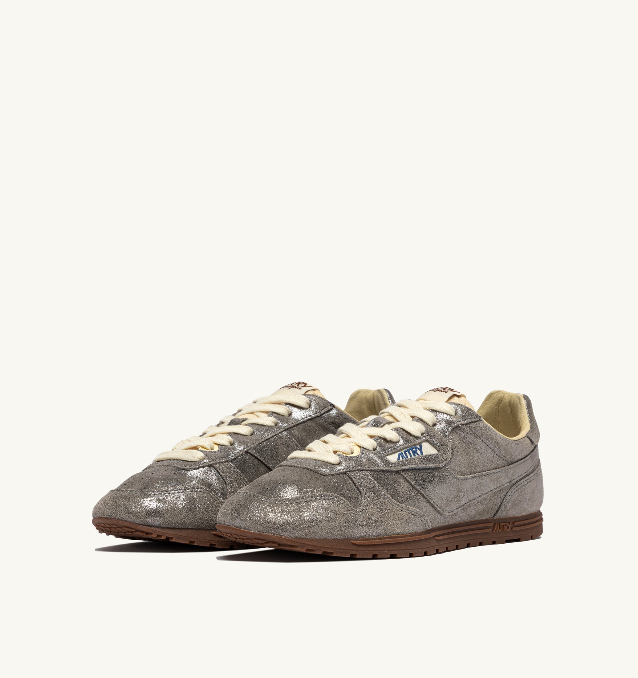 SNEAKERS WINDSPIN IN SUEDE GLITTERATO ARGENTO