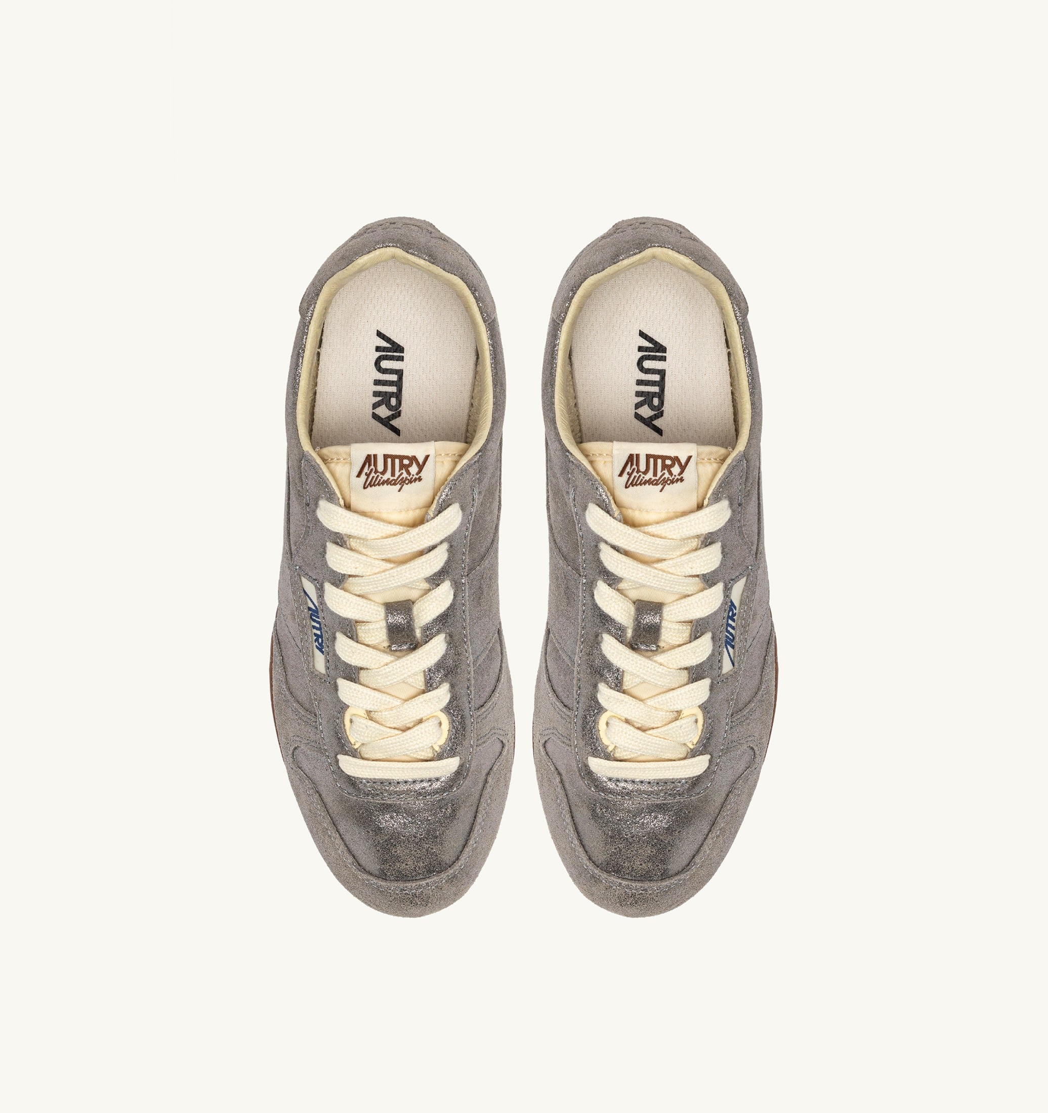 SNEAKERS WINDSPIN IN SUEDE GLITTERATO ARGENTO