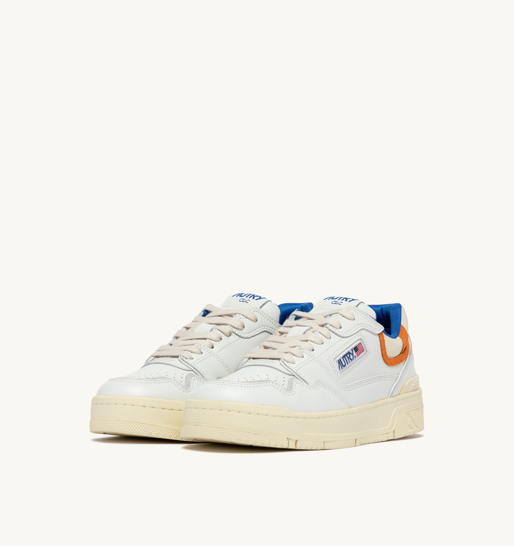 SNEAKERS CLC LOW IN PELLE BIANCA E FANTA