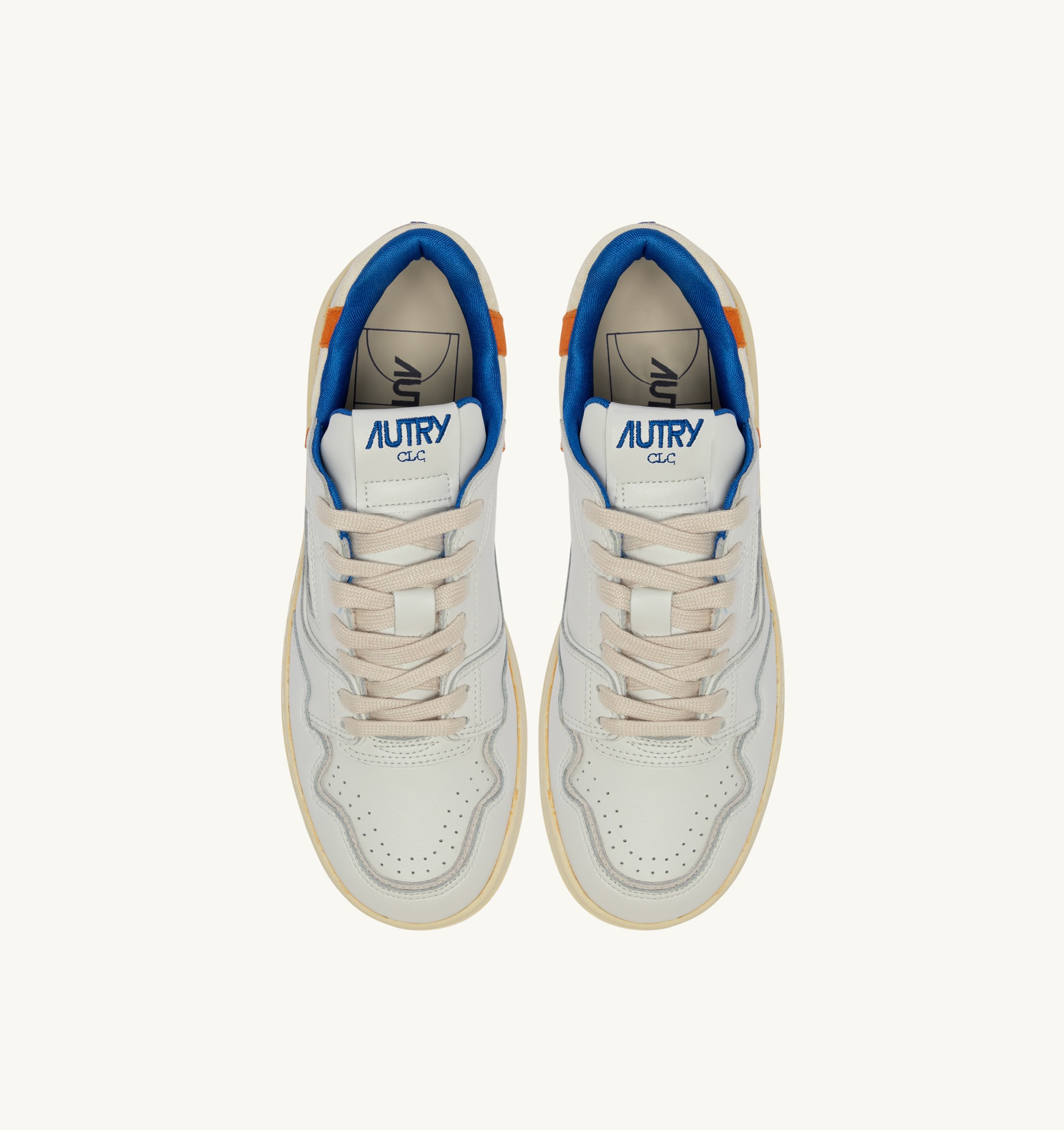 SNEAKERS CLC LOW IN PELLE BIANCA E FANTA