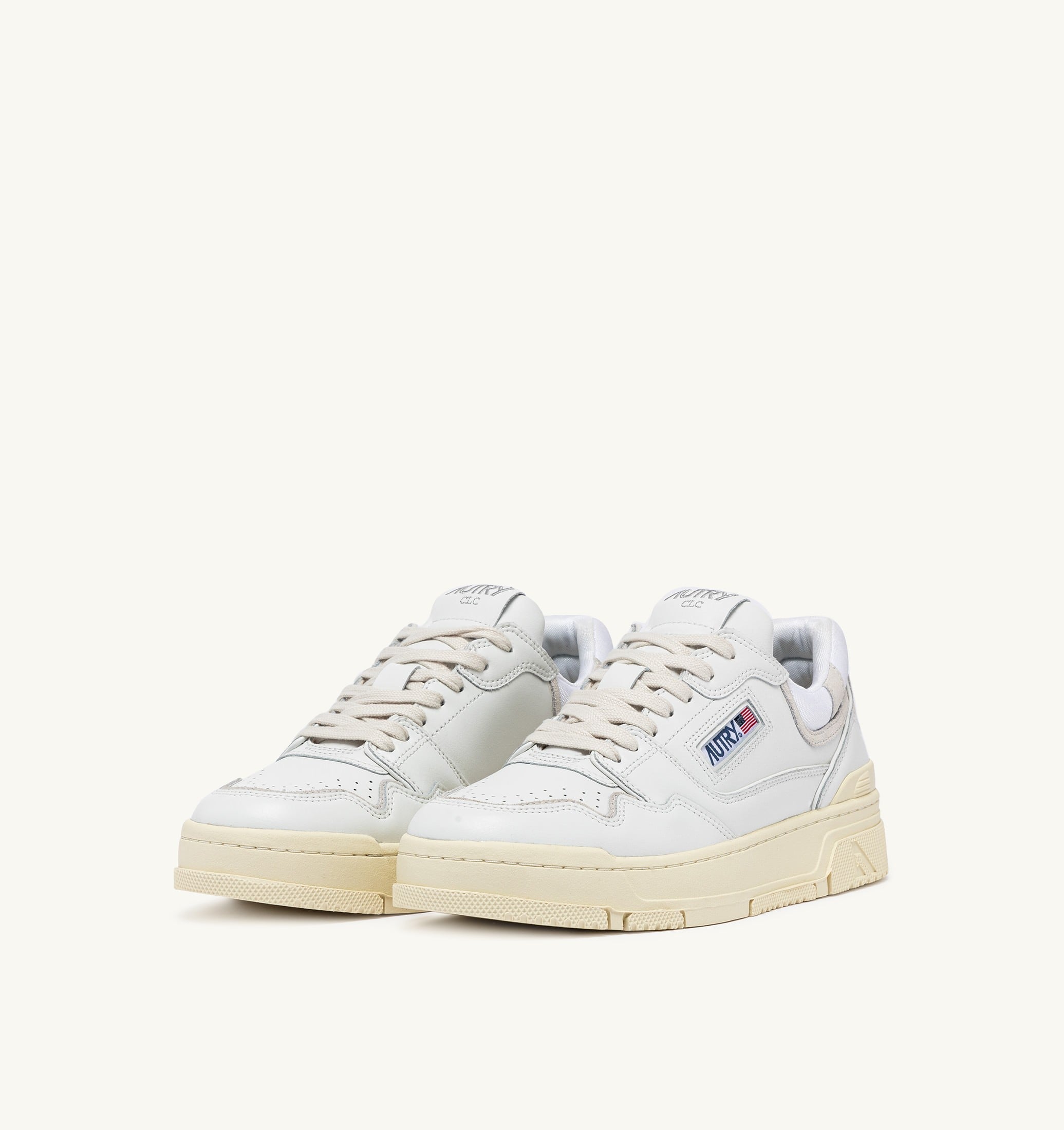 SNEAKERS CLC LOW IN PELLE BIANCA E SUEDE
