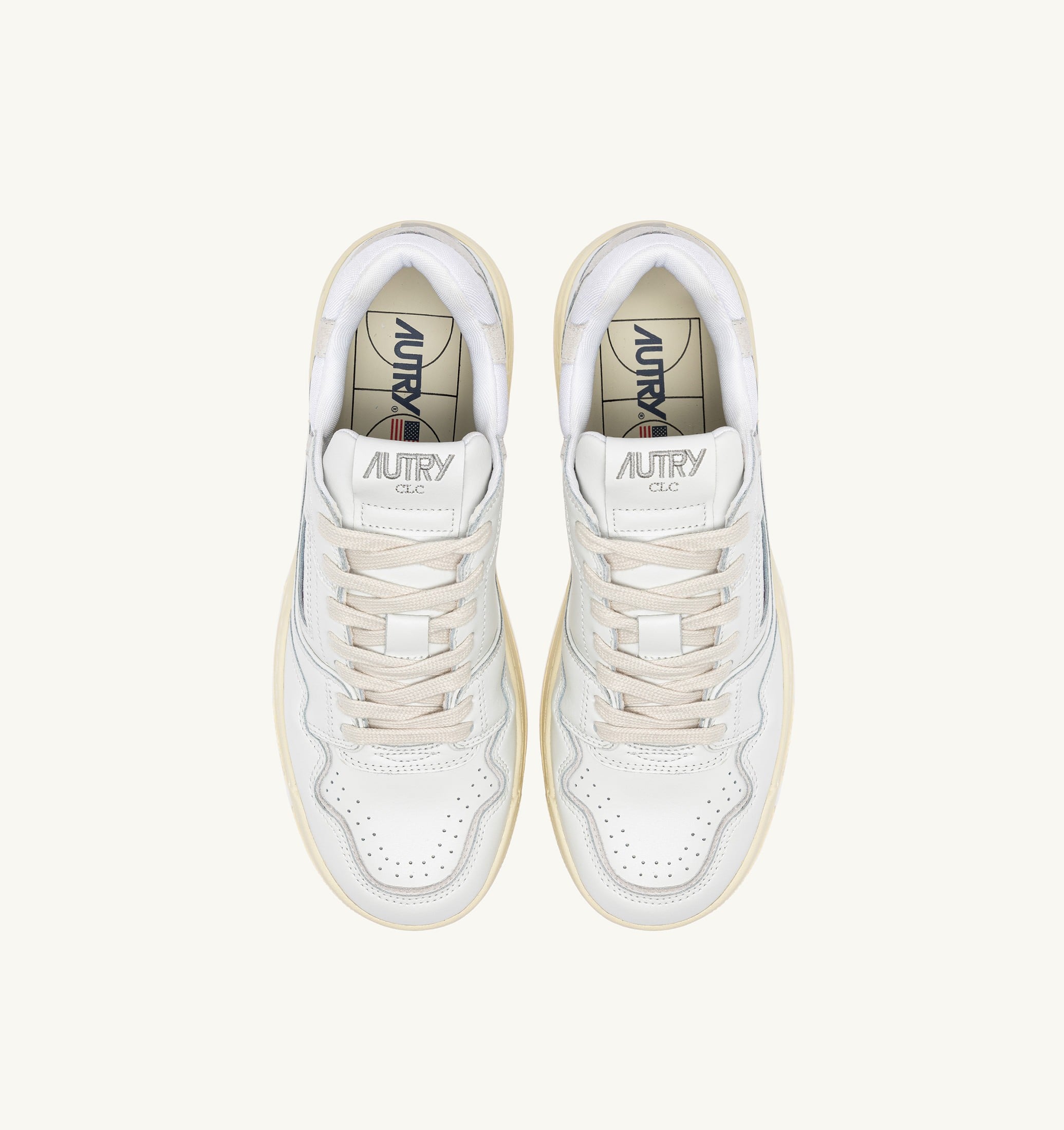 SNEAKERS CLC LOW IN PELLE BIANCA E SUEDE