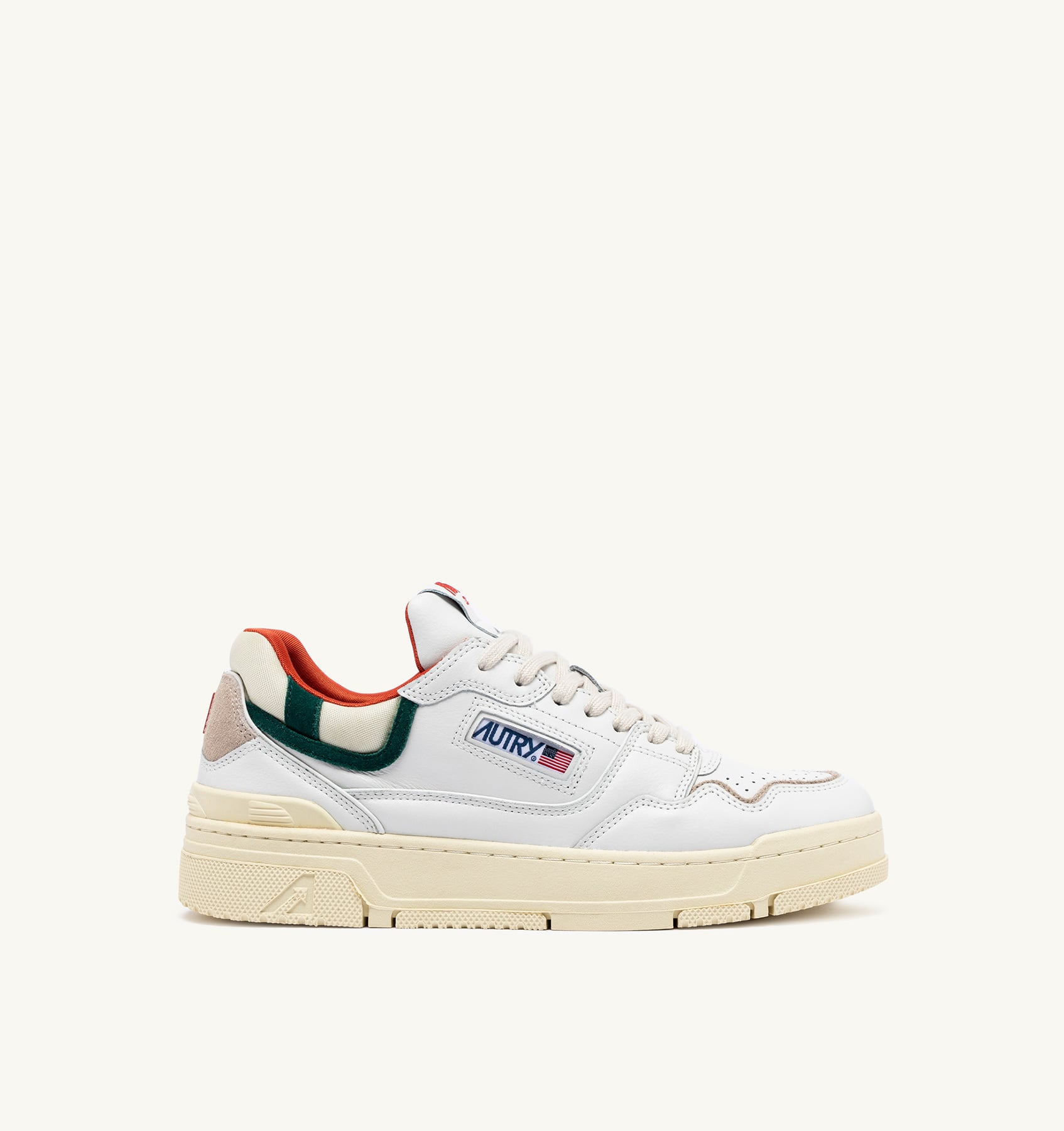 SNEAKERS CLC LOW IN PELLE BIANCA E SUEDE FOREST