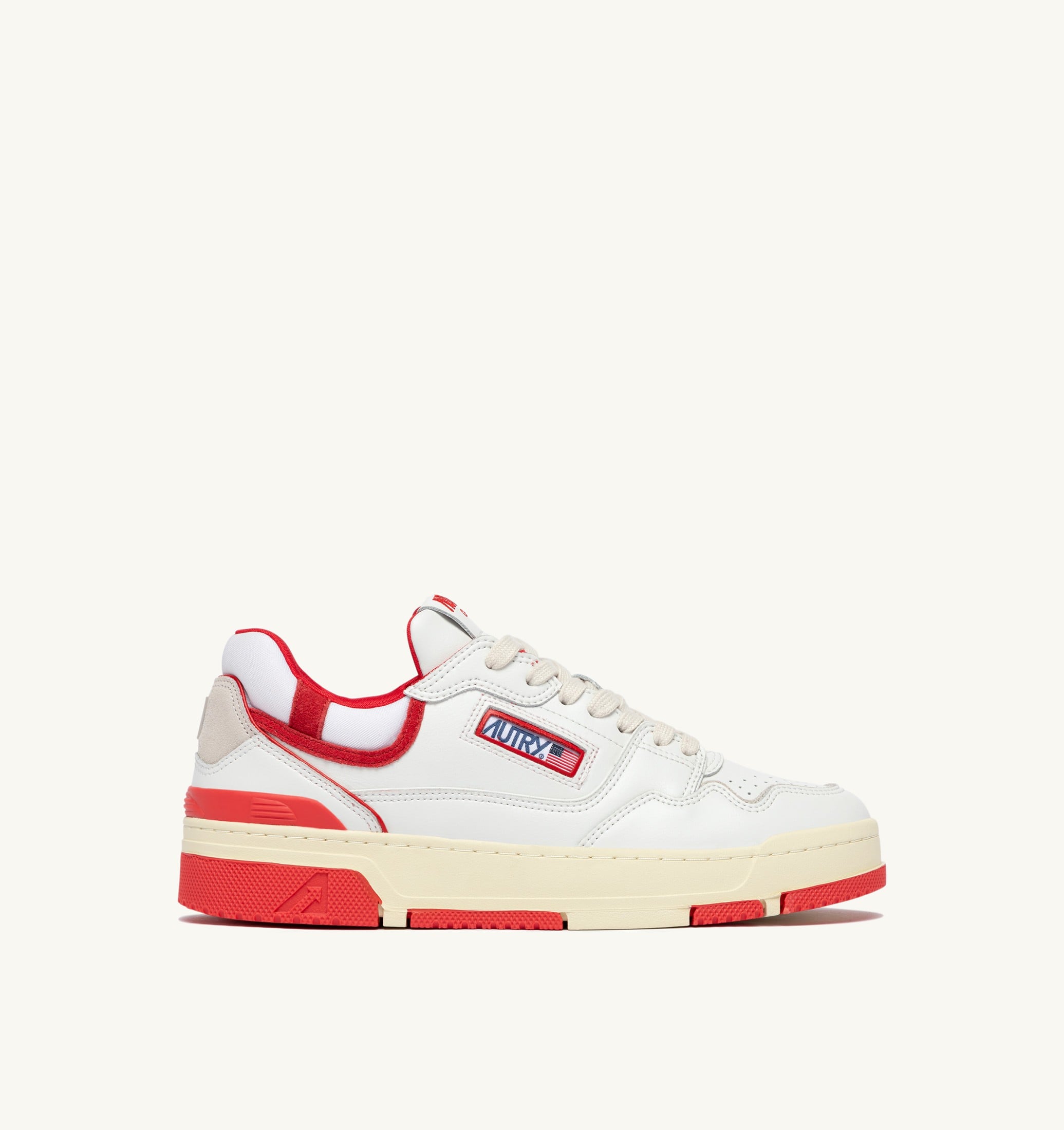 SNEAKERS CLC LOW IN PELLE BIANCA E VIRGIN RED