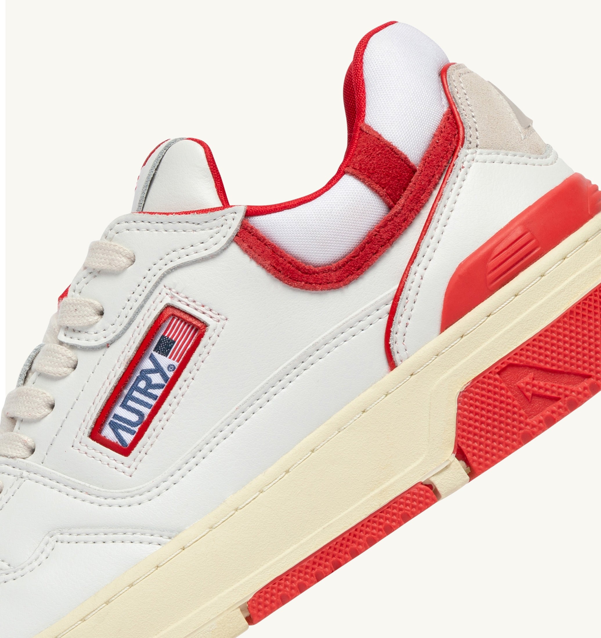 SNEAKERS CLC LOW IN PELLE BIANCA E VIRGIN RED