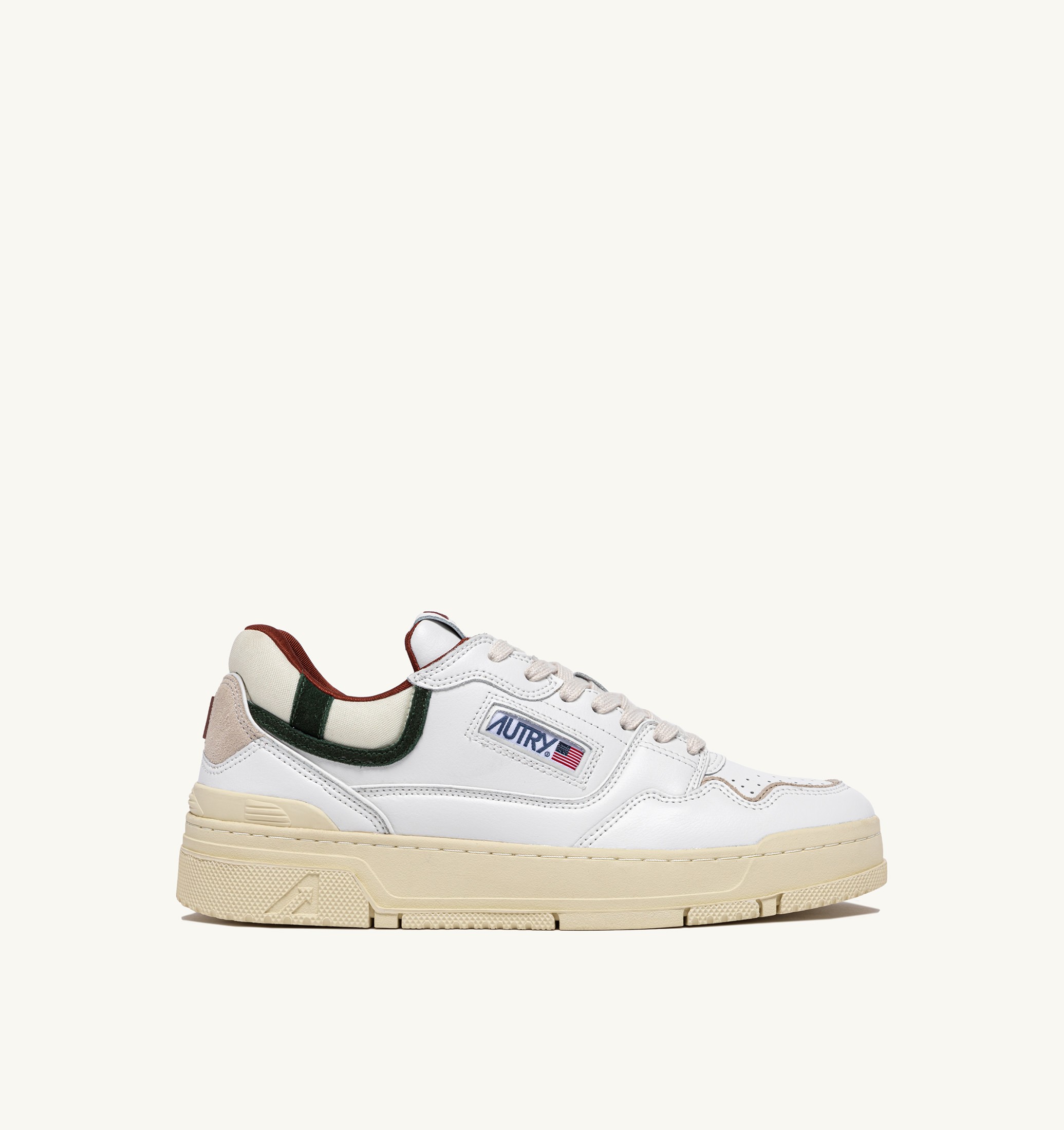 SNEAKERS CLC LOW IN PELLE BIANCA SEQUOIA E MOUNTAIN