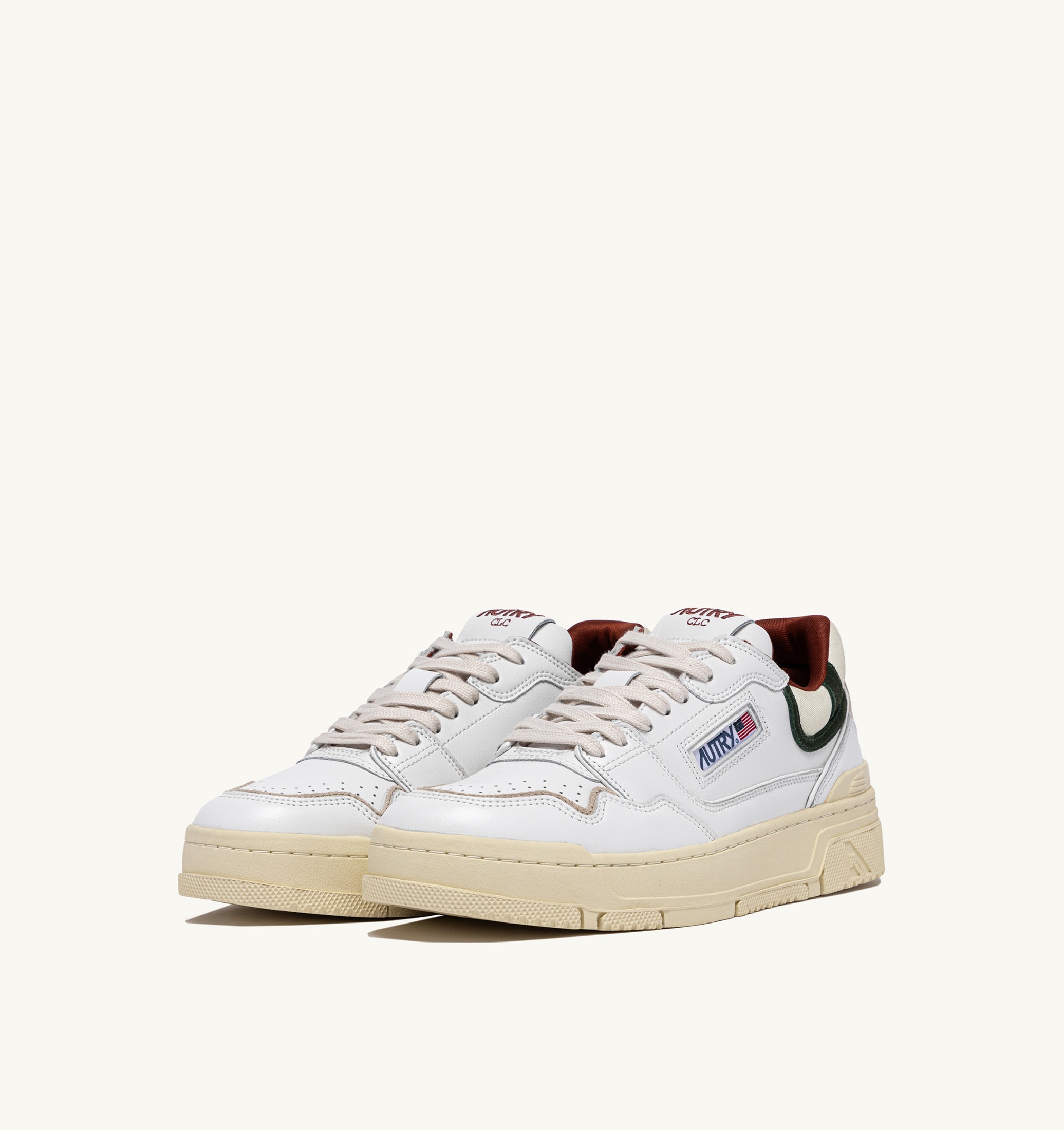 SNEAKERS CLC LOW IN PELLE BIANCA SEQUOIA E MOUNTAIN