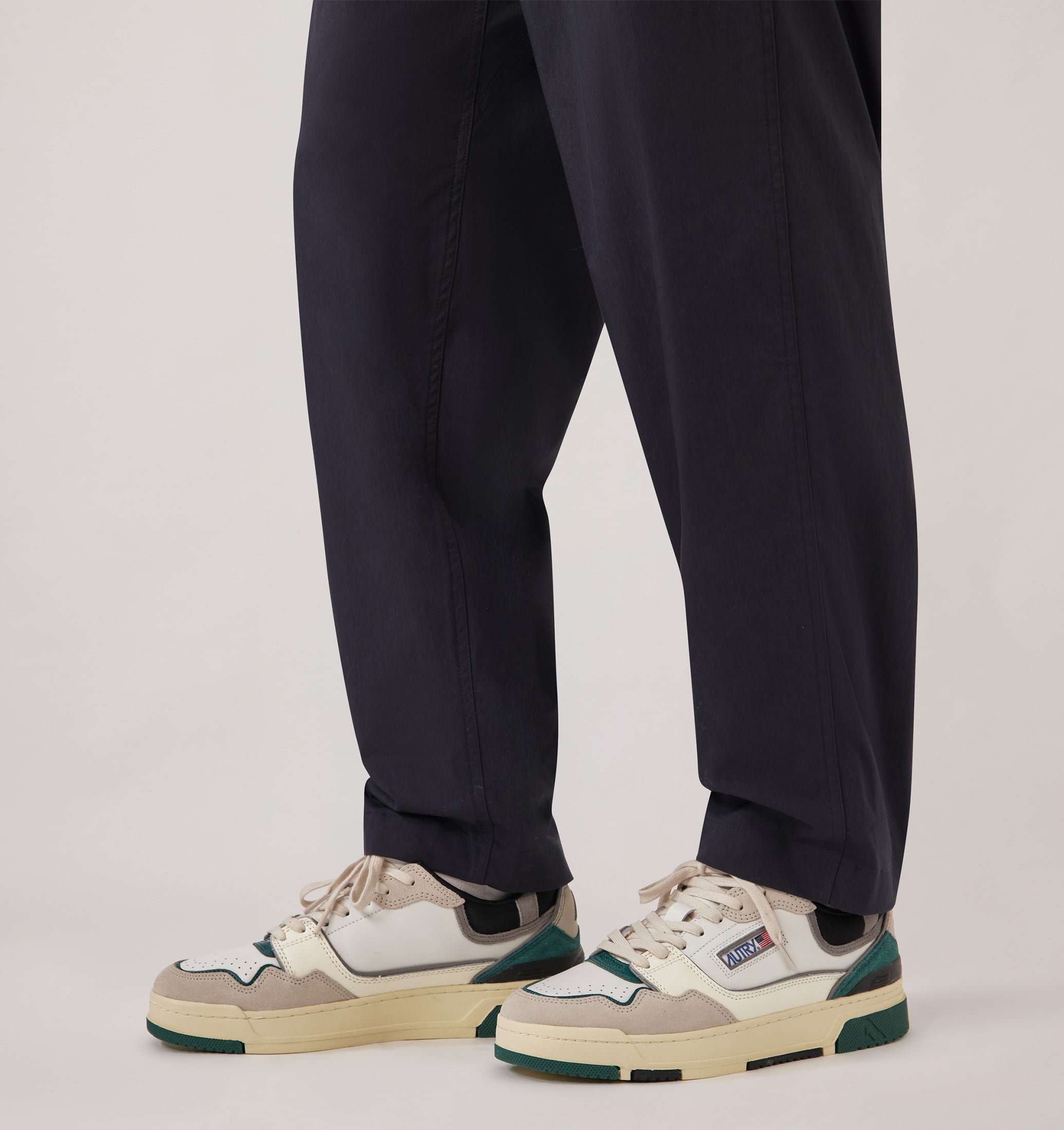 SNEAKERS CLC LOW IN SUEDE E PELLE BIANCA E FOREST