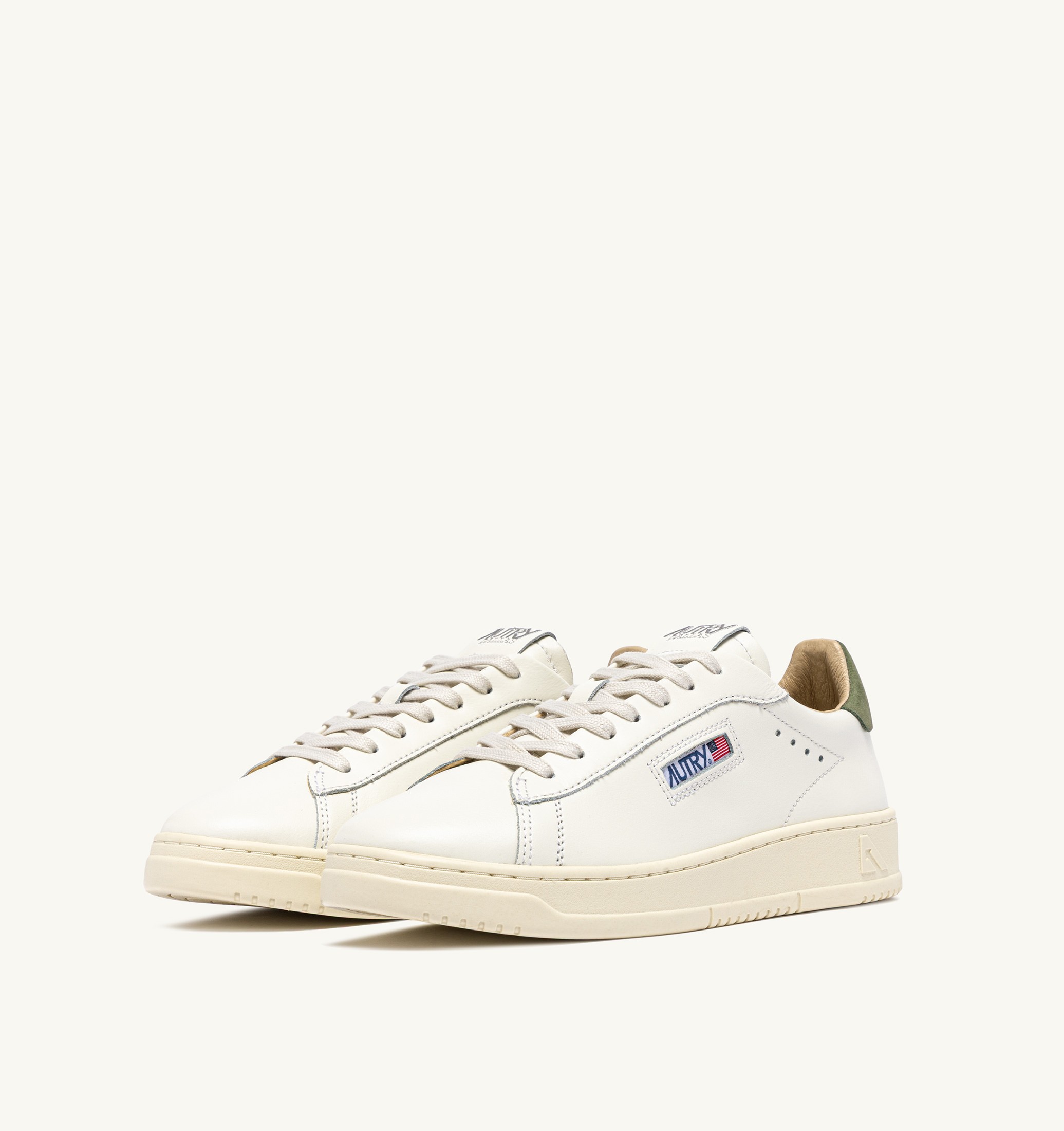 SNEAKERS DALLAS LOW IN PELLE LODEN GREEN E MARSHMALLOW