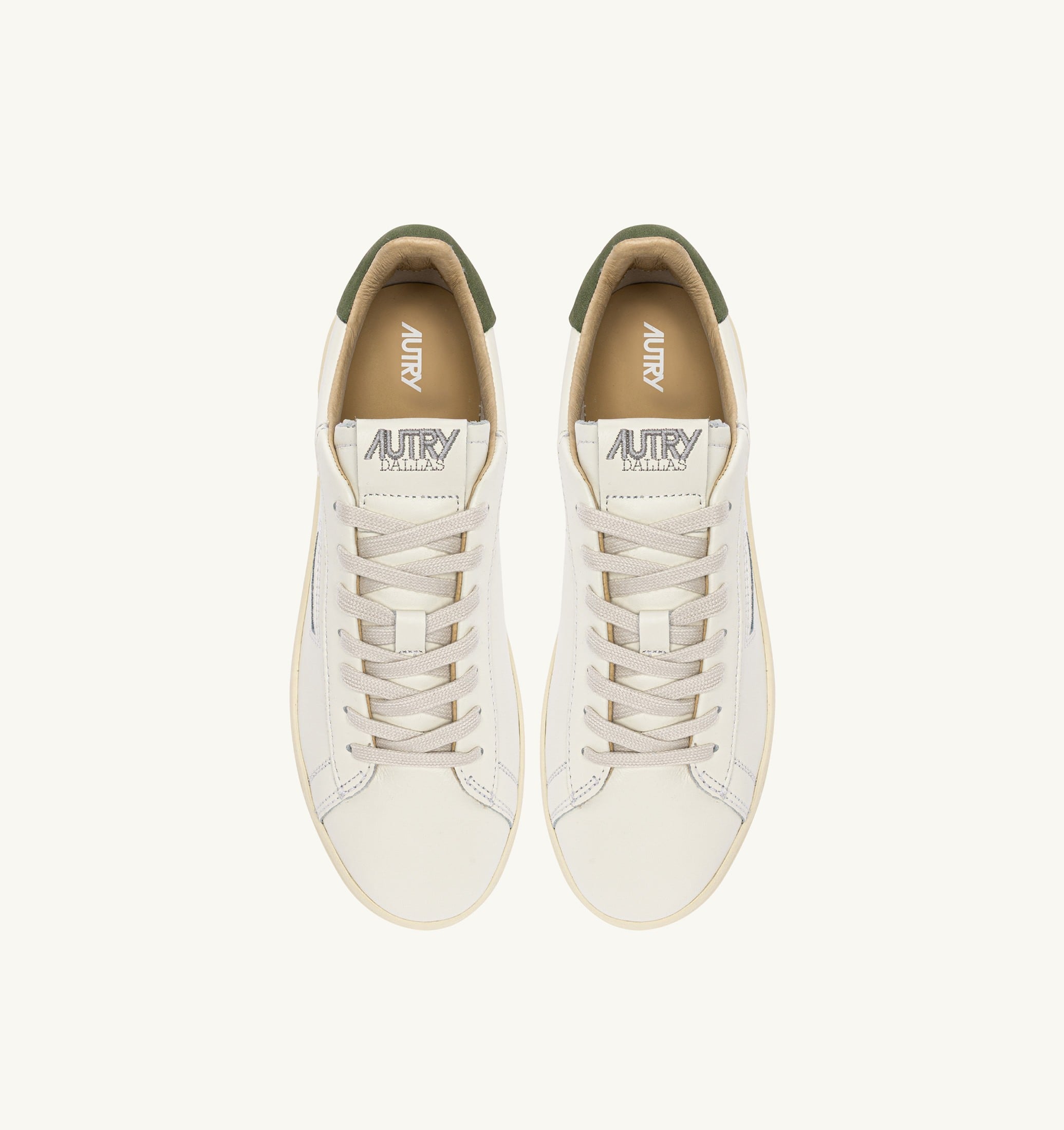 SNEAKERS DALLAS LOW IN PELLE LODEN GREEN E MARSHMALLOW