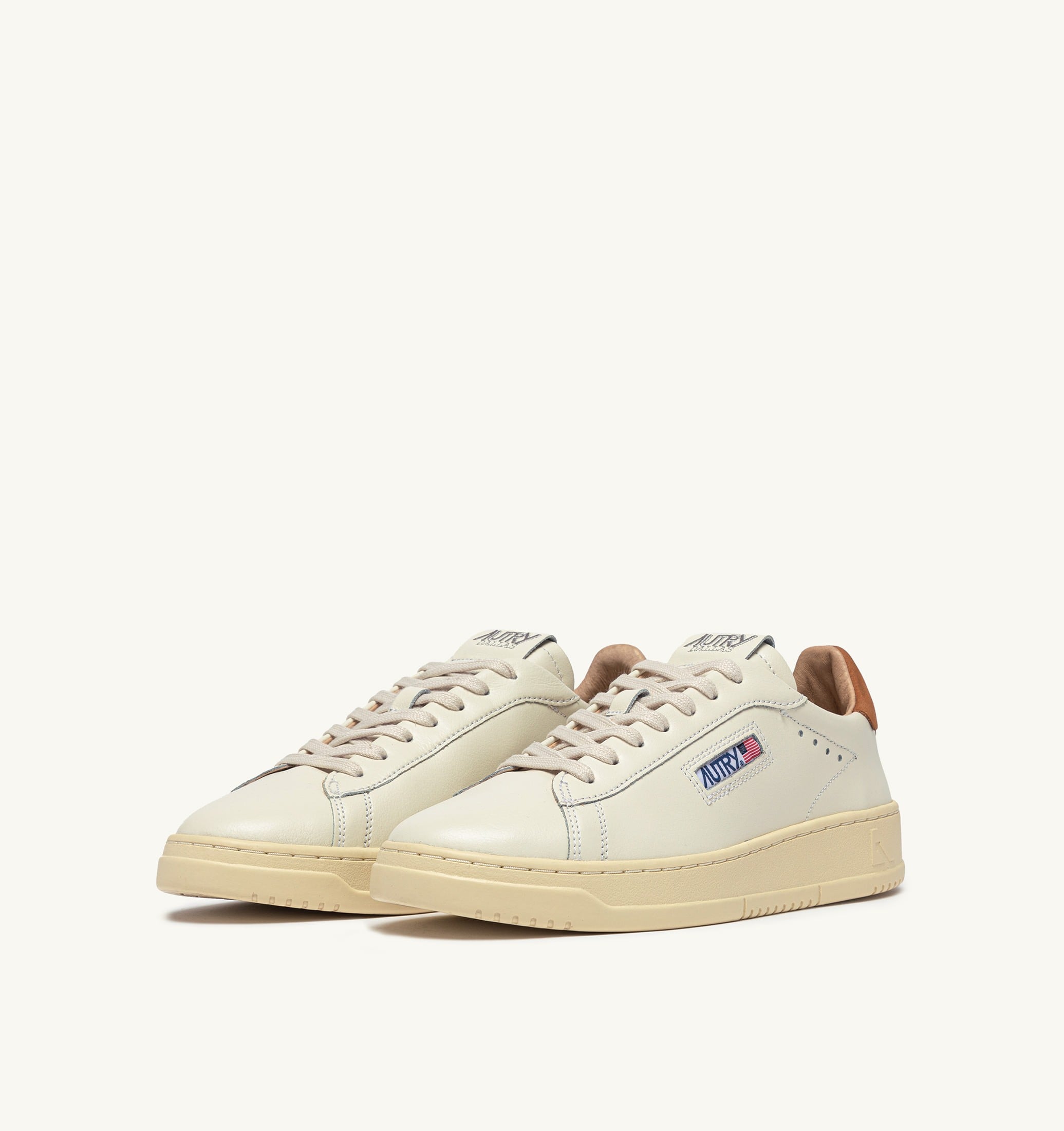 SNEAKERS DALLAS LOW IN PELLE MARSHMALLOW E BROWN SUGAR