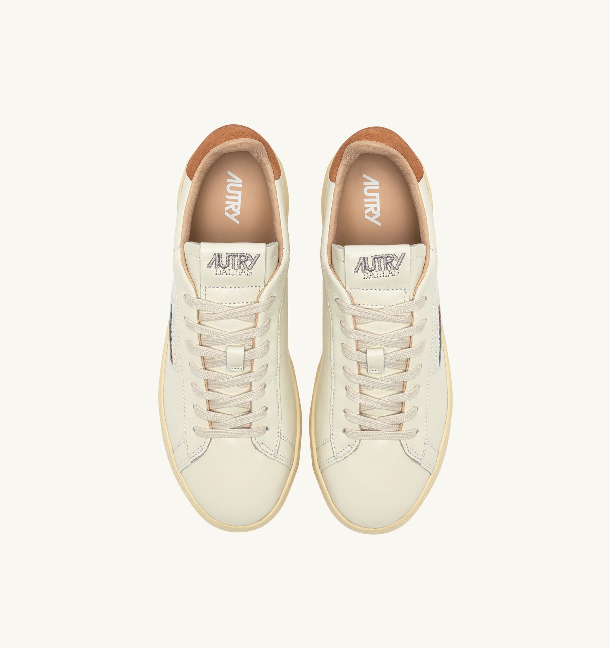 SNEAKERS DALLAS LOW IN PELLE MARSHMALLOW E BROWN SUGAR