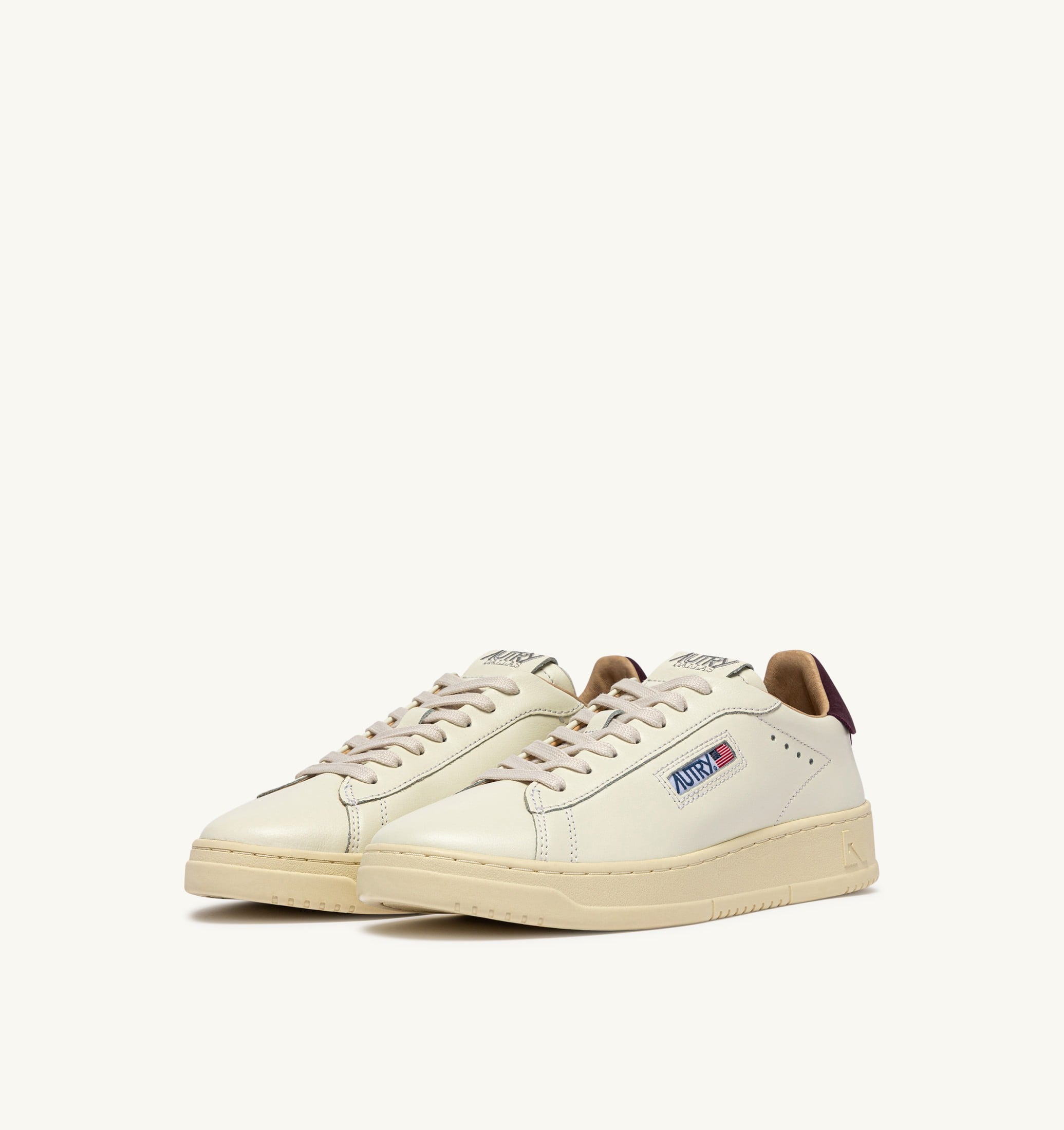 SNEAKERS DALLAS LOW IN PELLE MARSHMALLOW E FIG