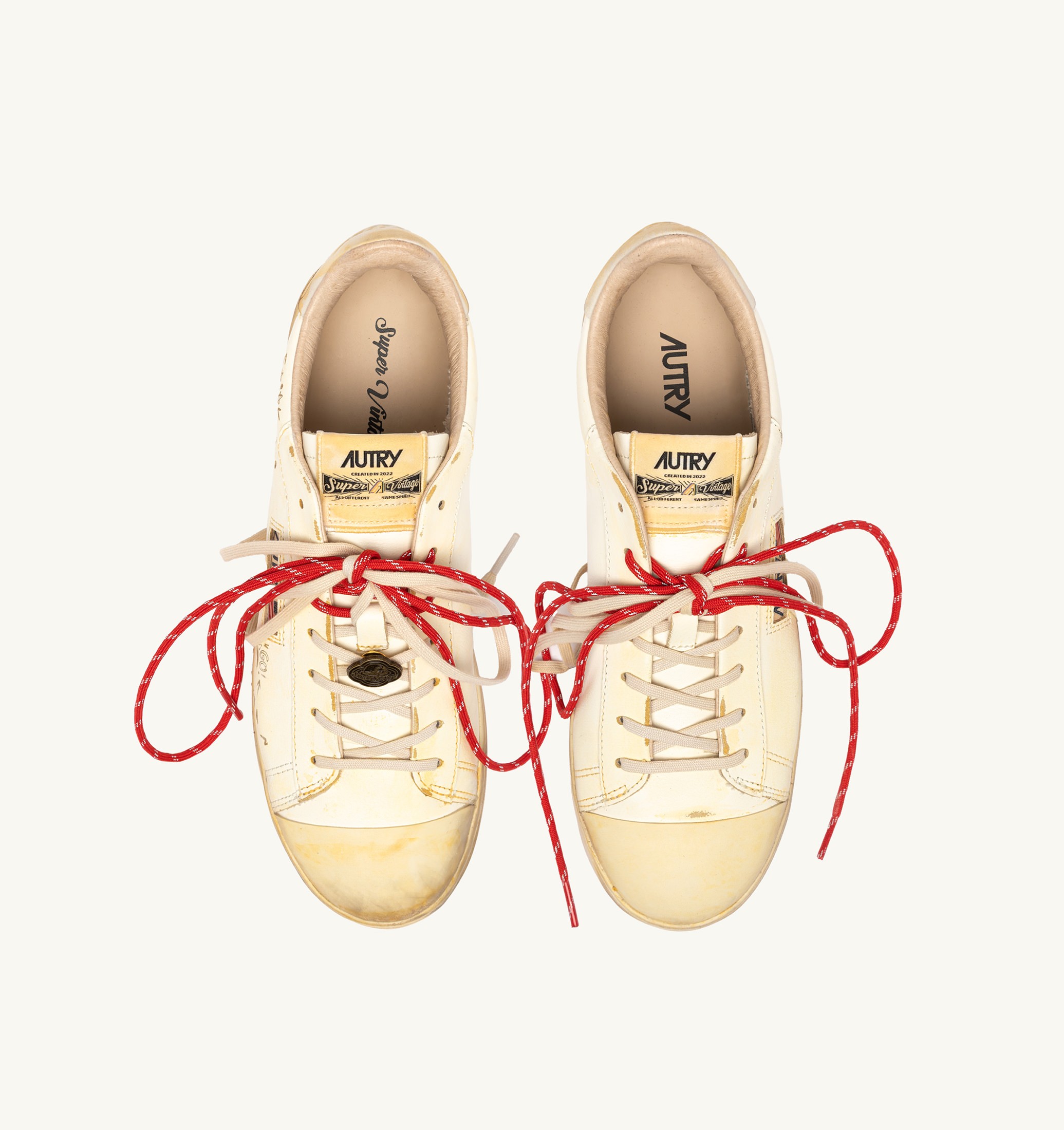SNEAKERS DALLAS LOW SUPER VINTAGE IN PELLE MARSHMALLOW