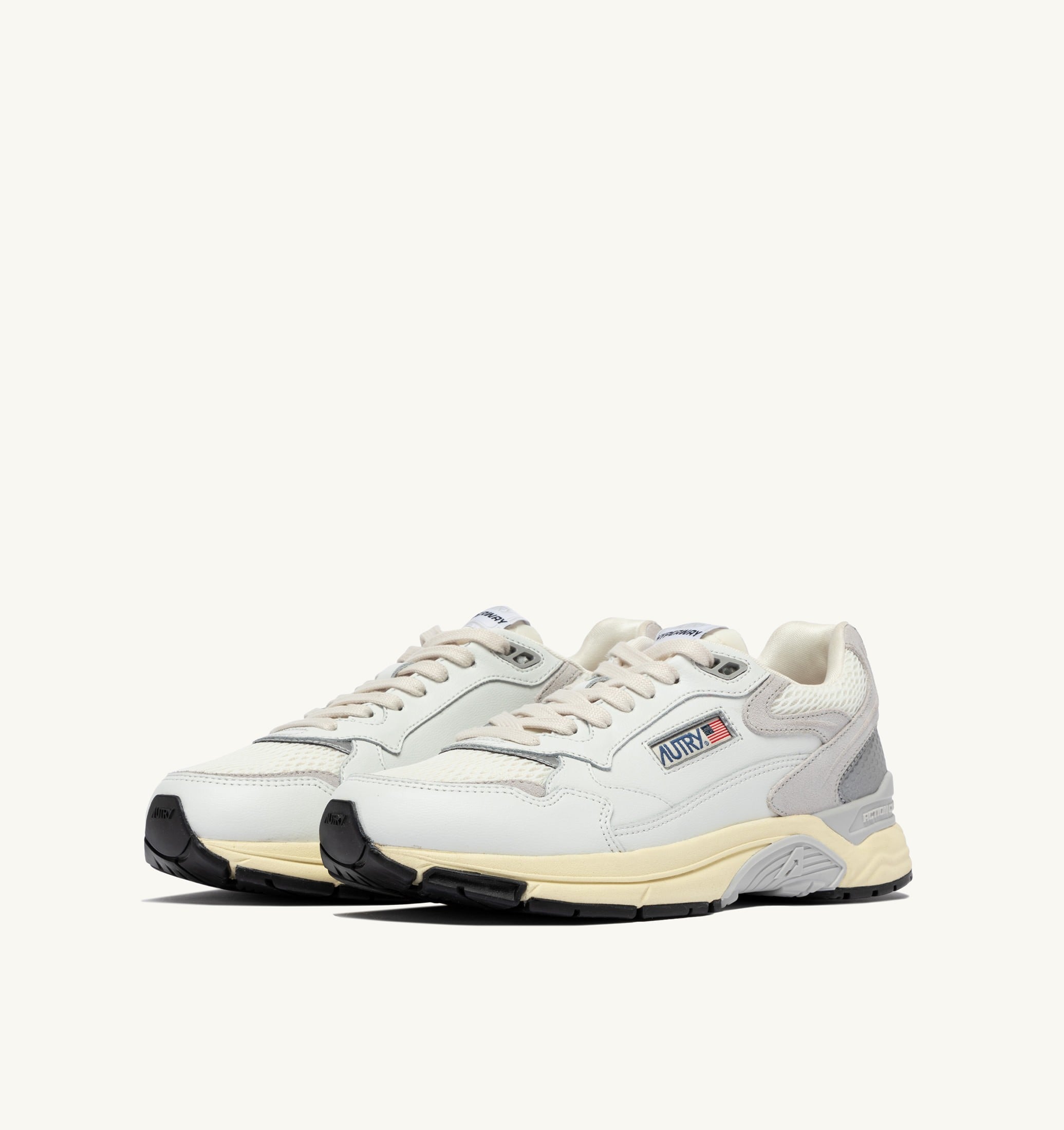 SNEAKERS HYPERWAY IN MESH E PELLE BIANCO E GRIGIO
